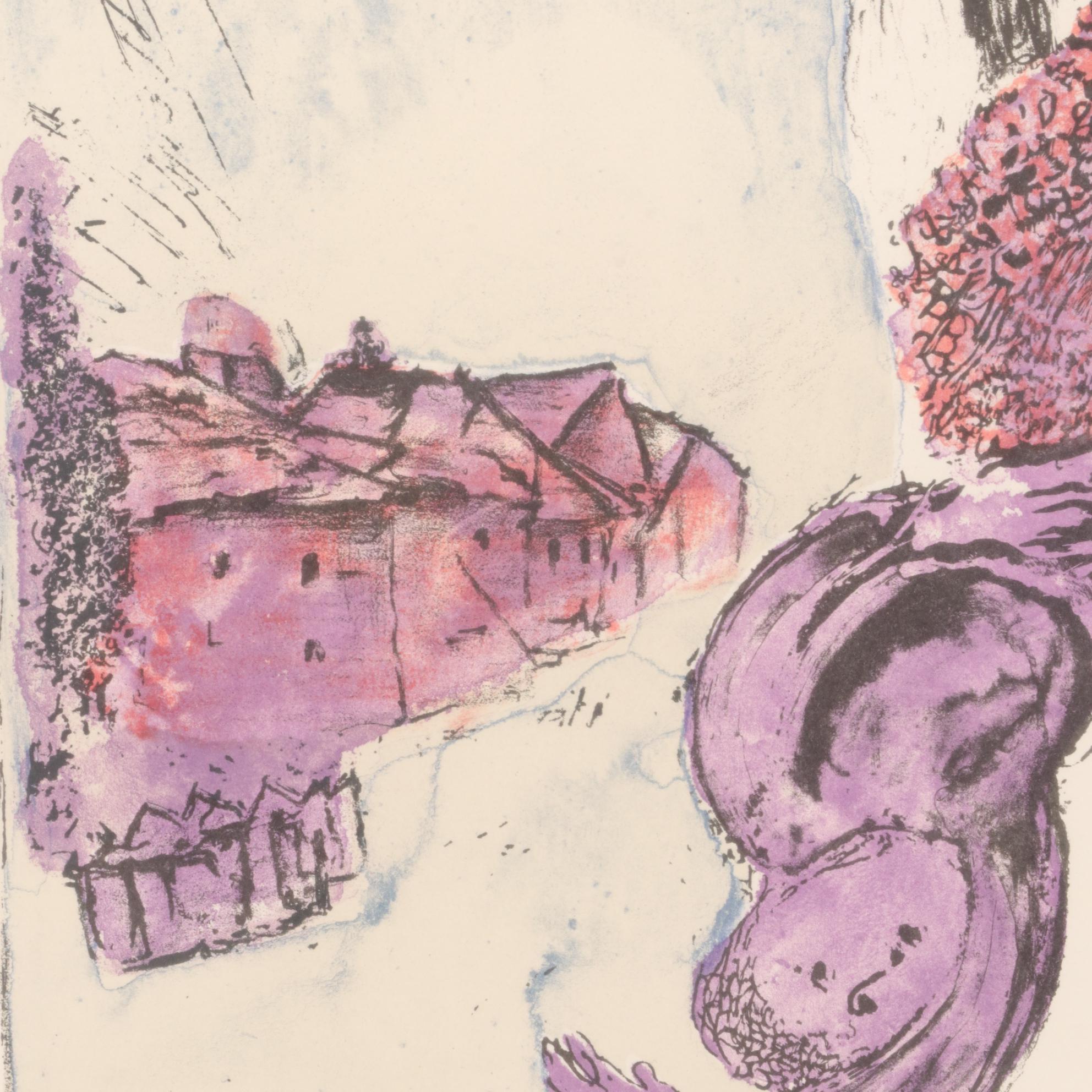 Marc Chagall Color Lithograph "The Bride"