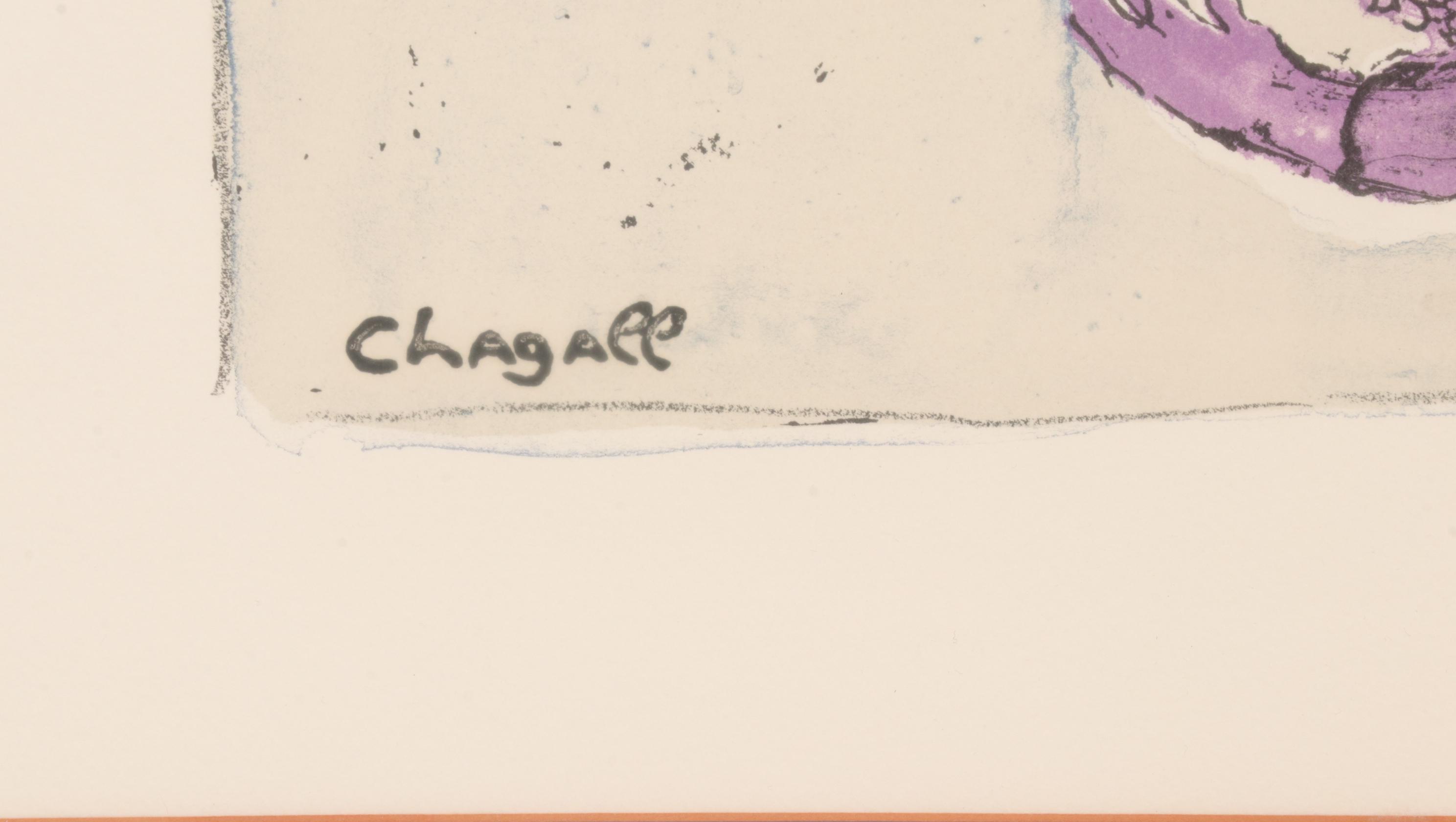 Marc Chagall Color Lithograph "The Bride"