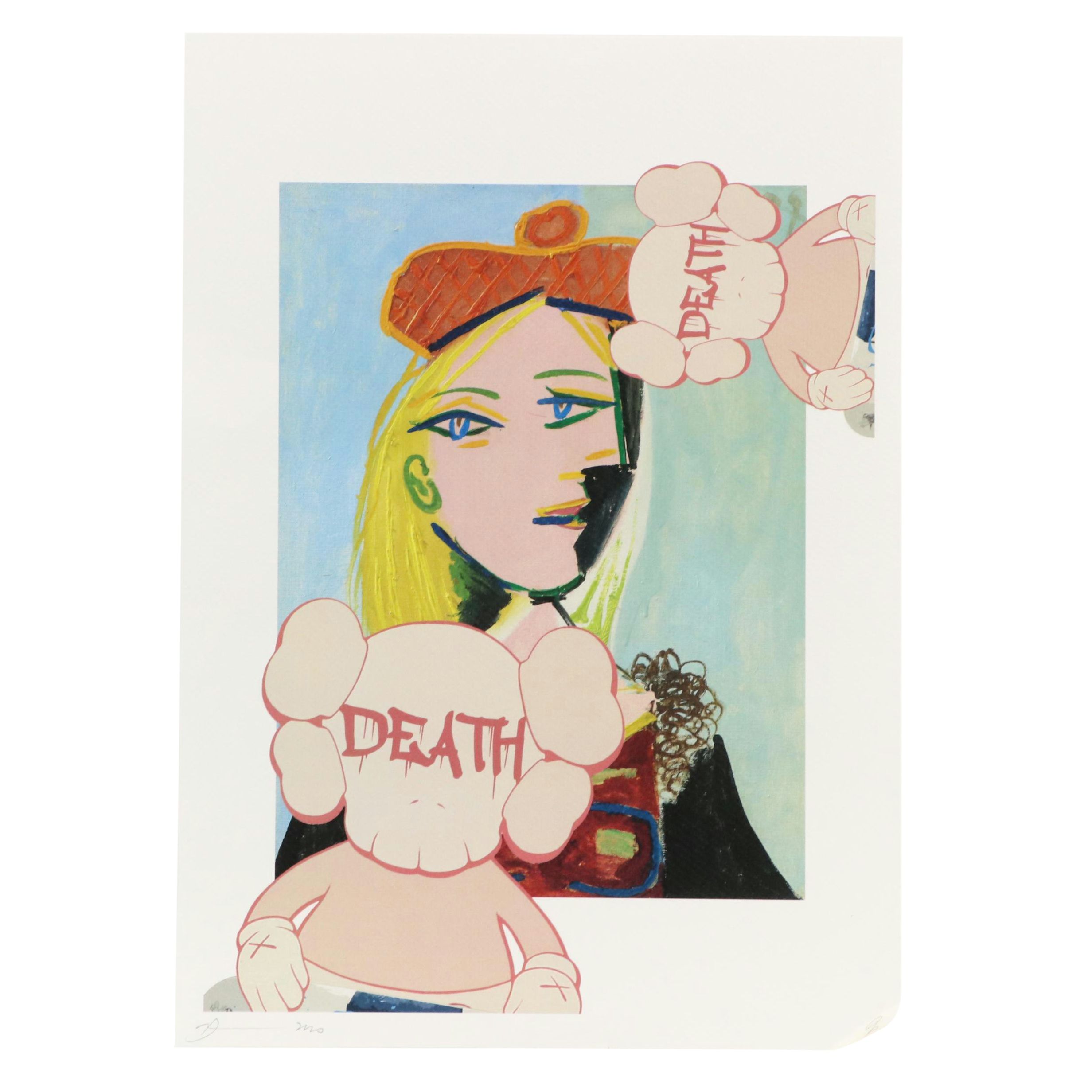 Death NYC Pop Art Graphic Print of Pablo Picasso x KAWS, 2020