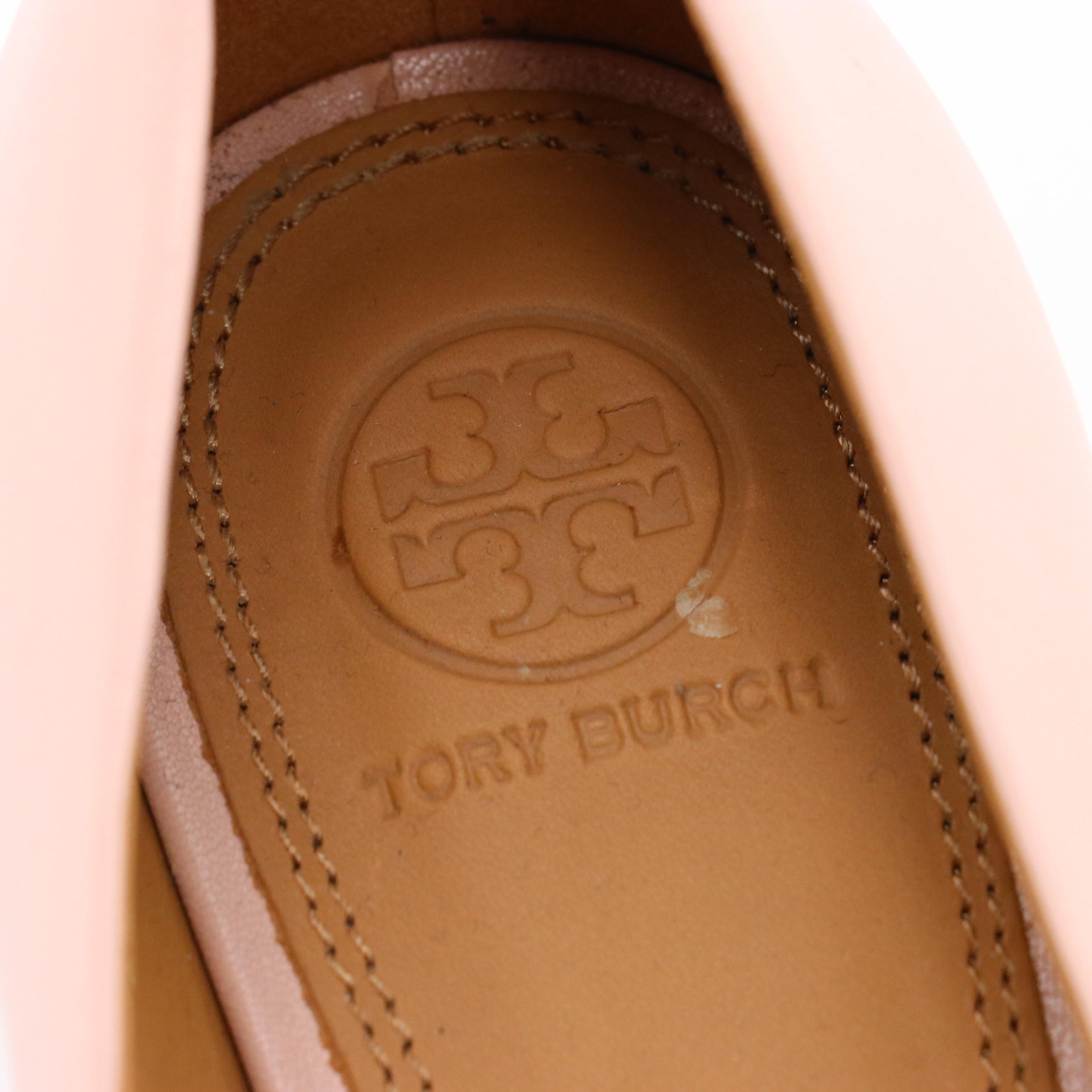 Tory Burch Caterina 45 MM Nappa Leather Pumps in Sea Shell Pink with Box