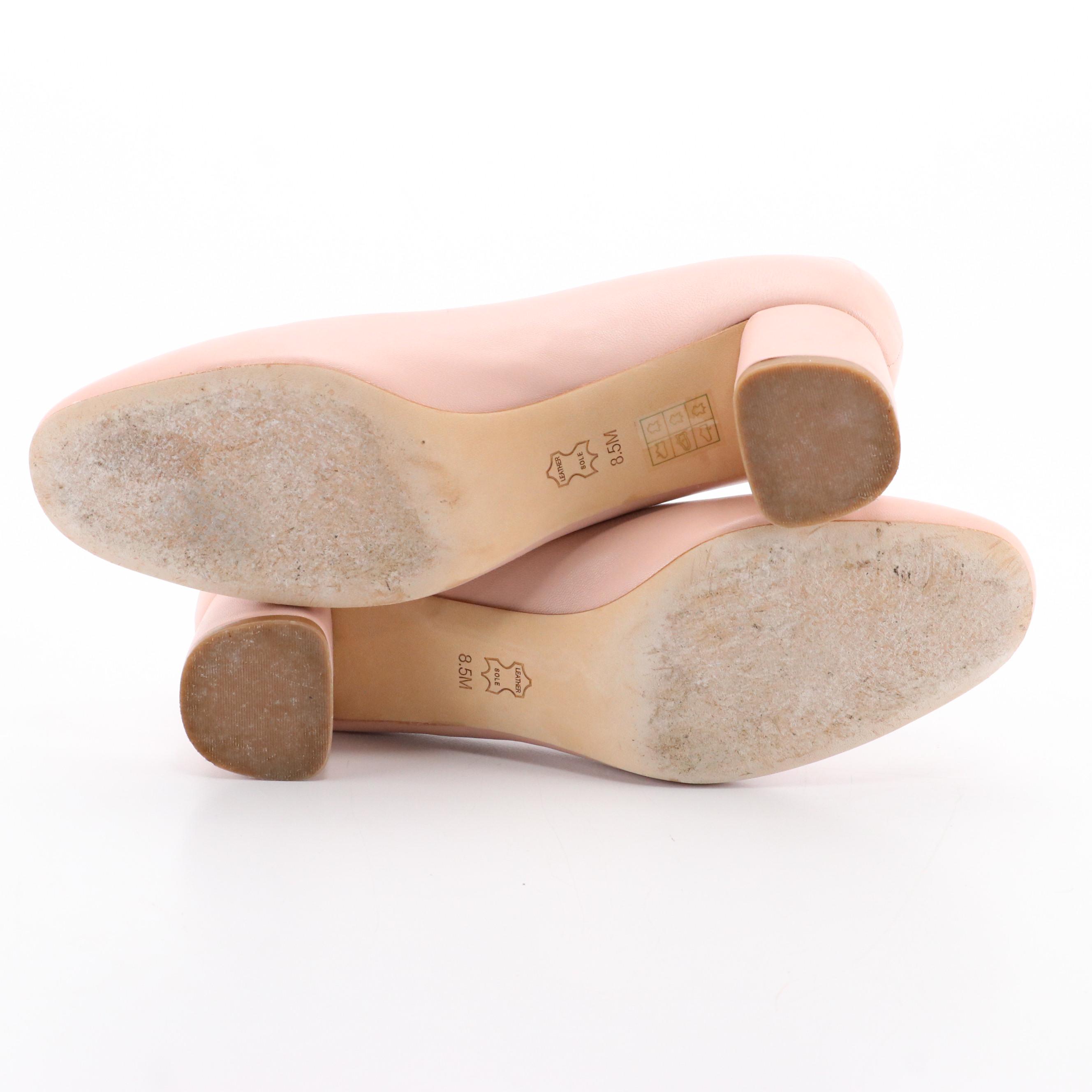 Tory Burch Caterina 45 MM Nappa Leather Pumps in Sea Shell Pink with Box