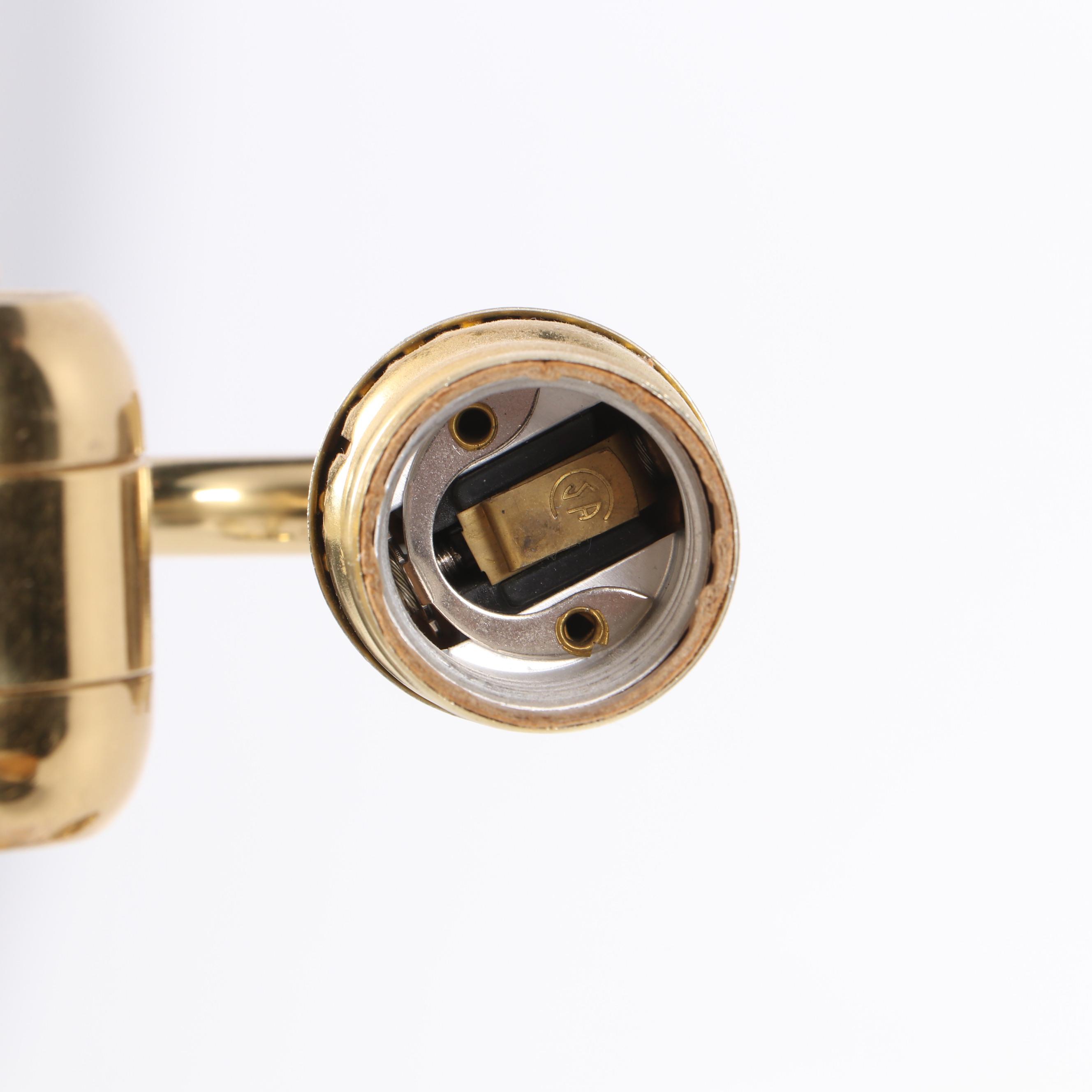 Marble and Lacquered Brass Candelabra Table Lamp with Paper Shade