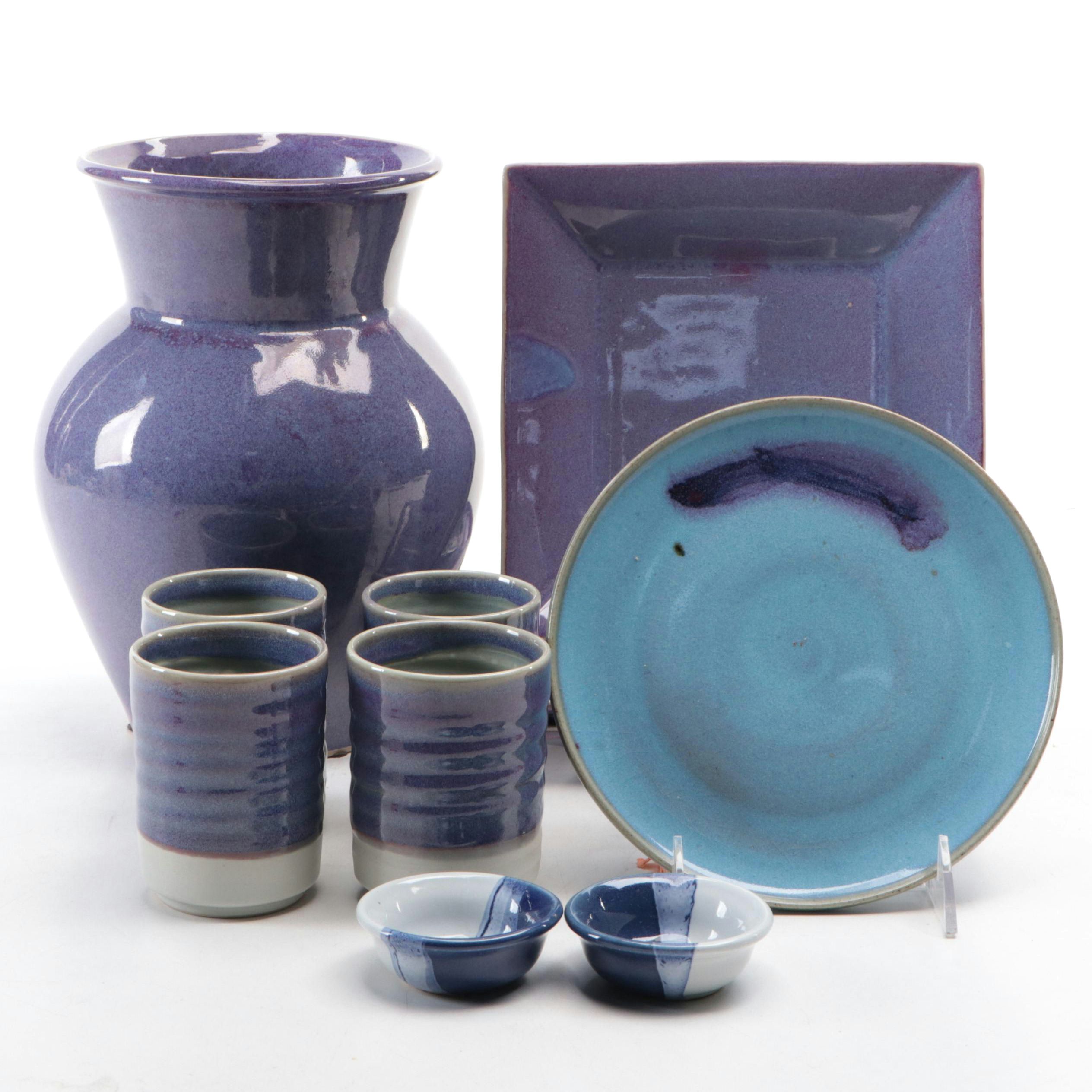 Square Earthenware Plate with Other Art Pottery Tableware