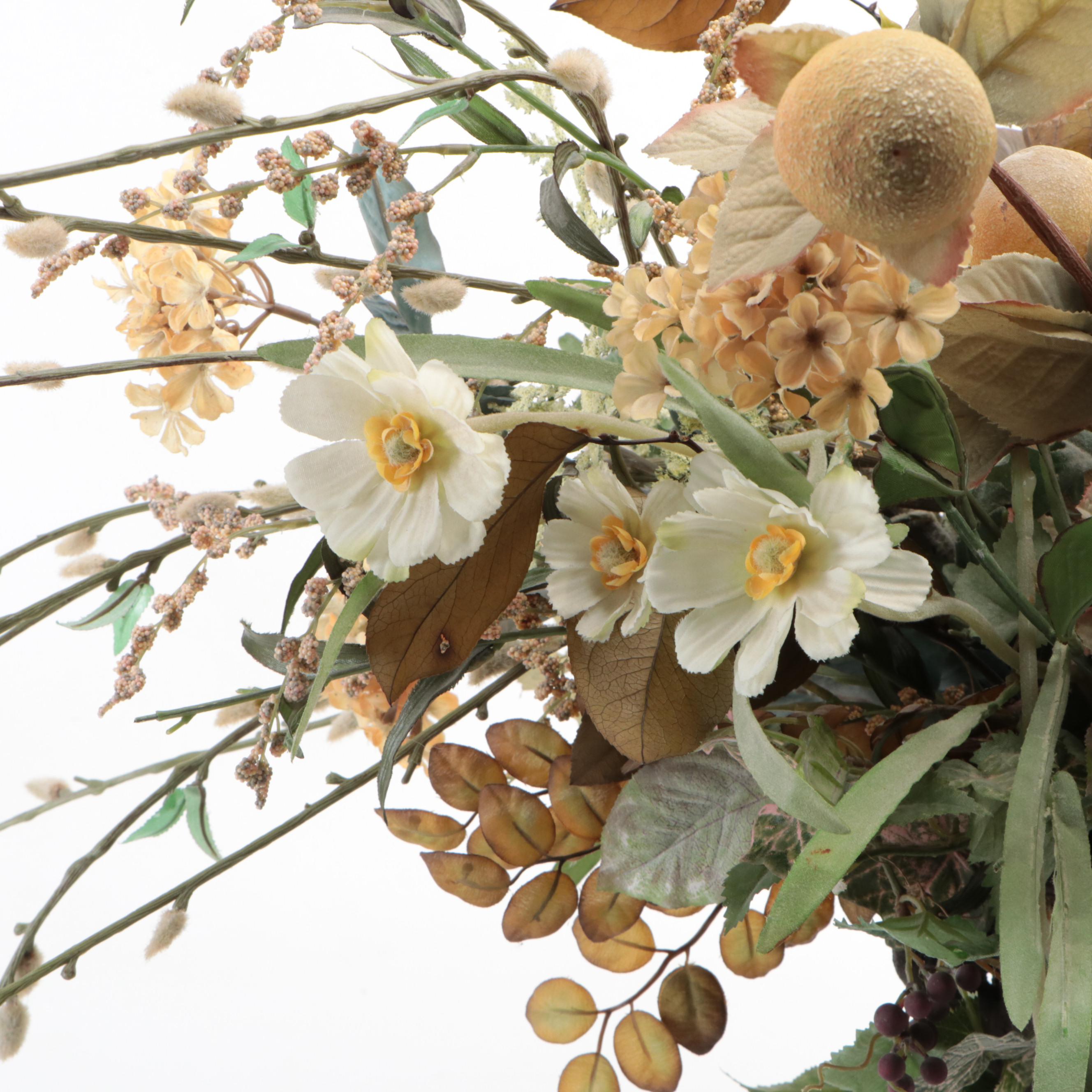 Artificial Flowers with Matte Glaze Ceramic Vase and More Table Accessories