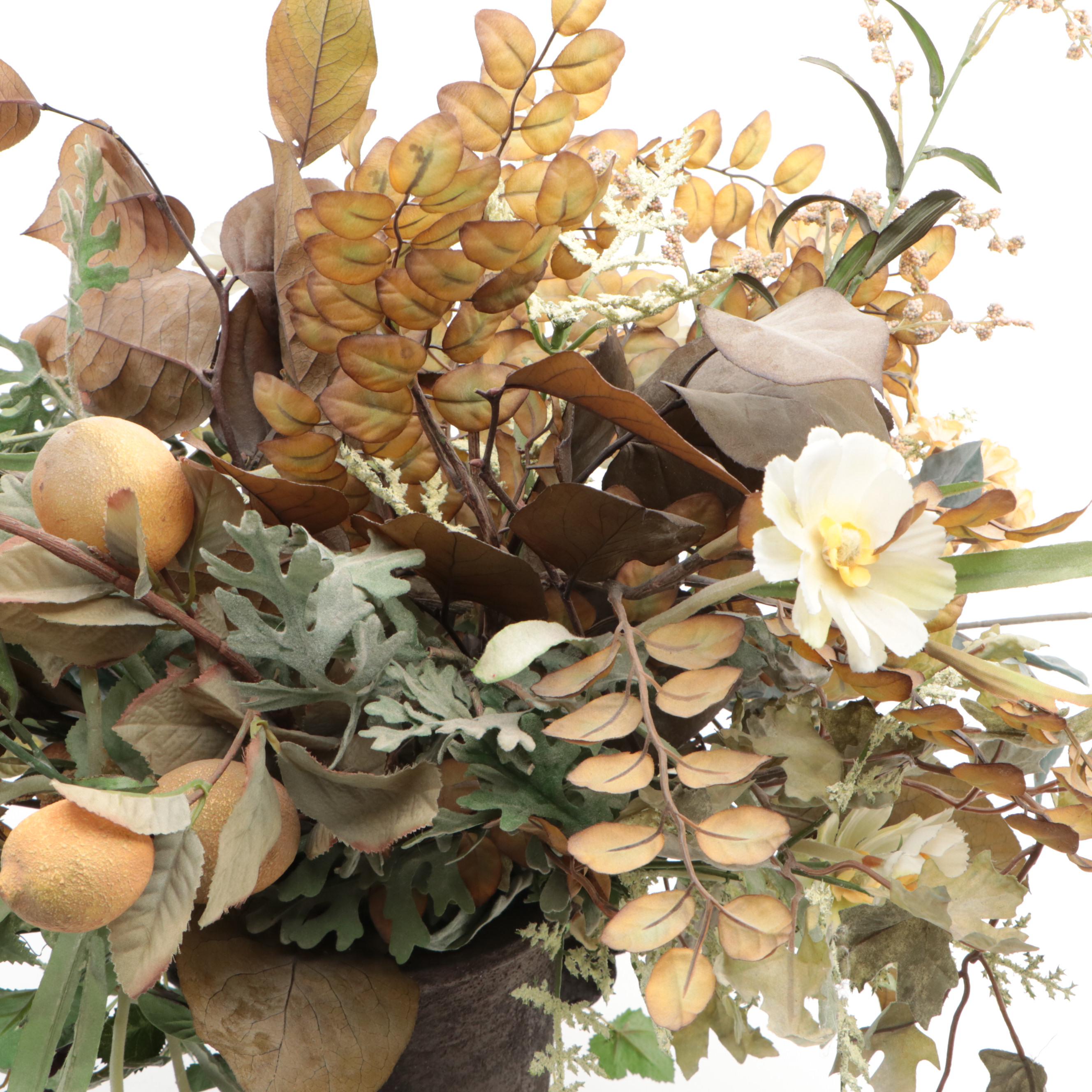 Artificial Flowers with Matte Glaze Ceramic Vase and More Table Accessories