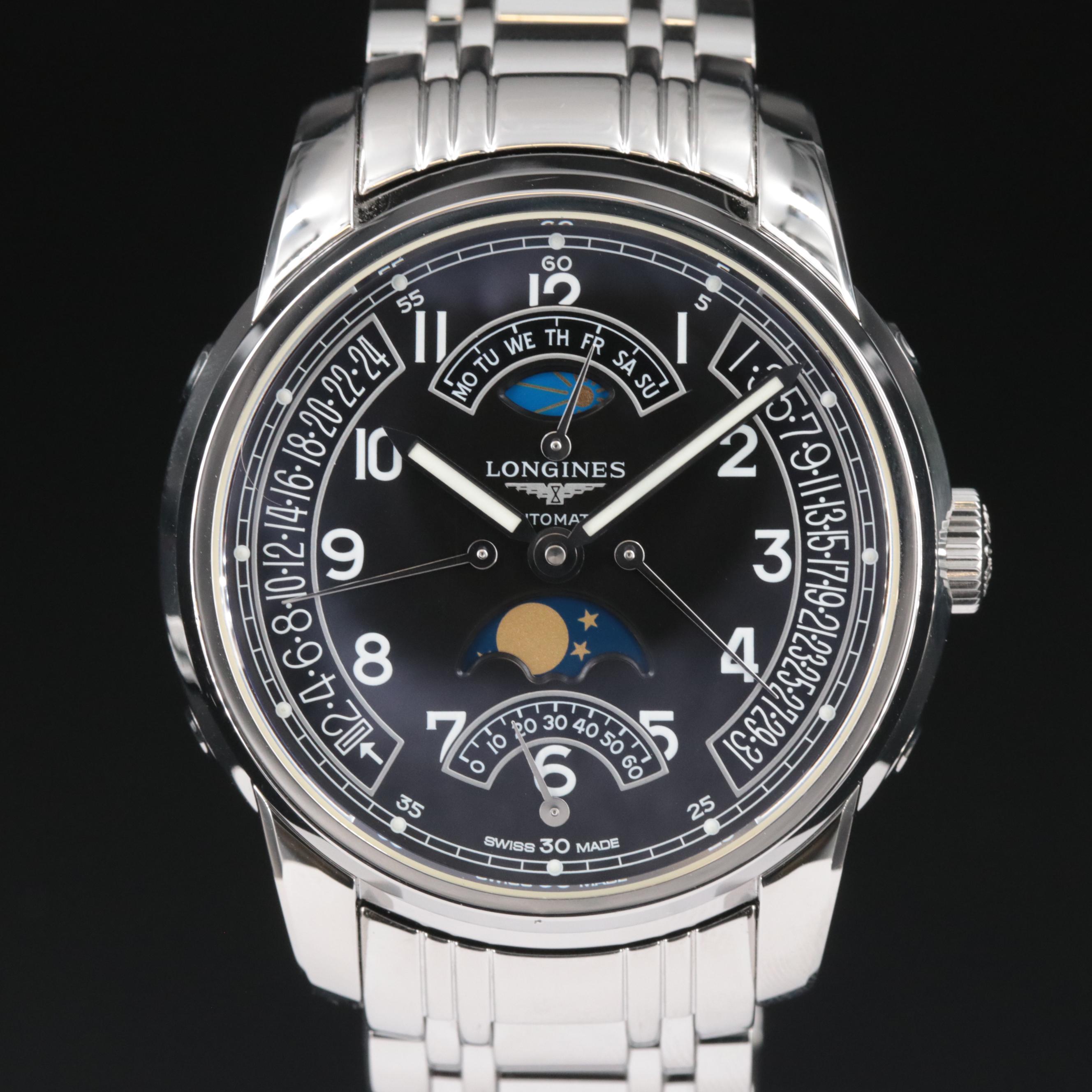 Longines Saint-Imier 44mm Steel Black Automatic Watch