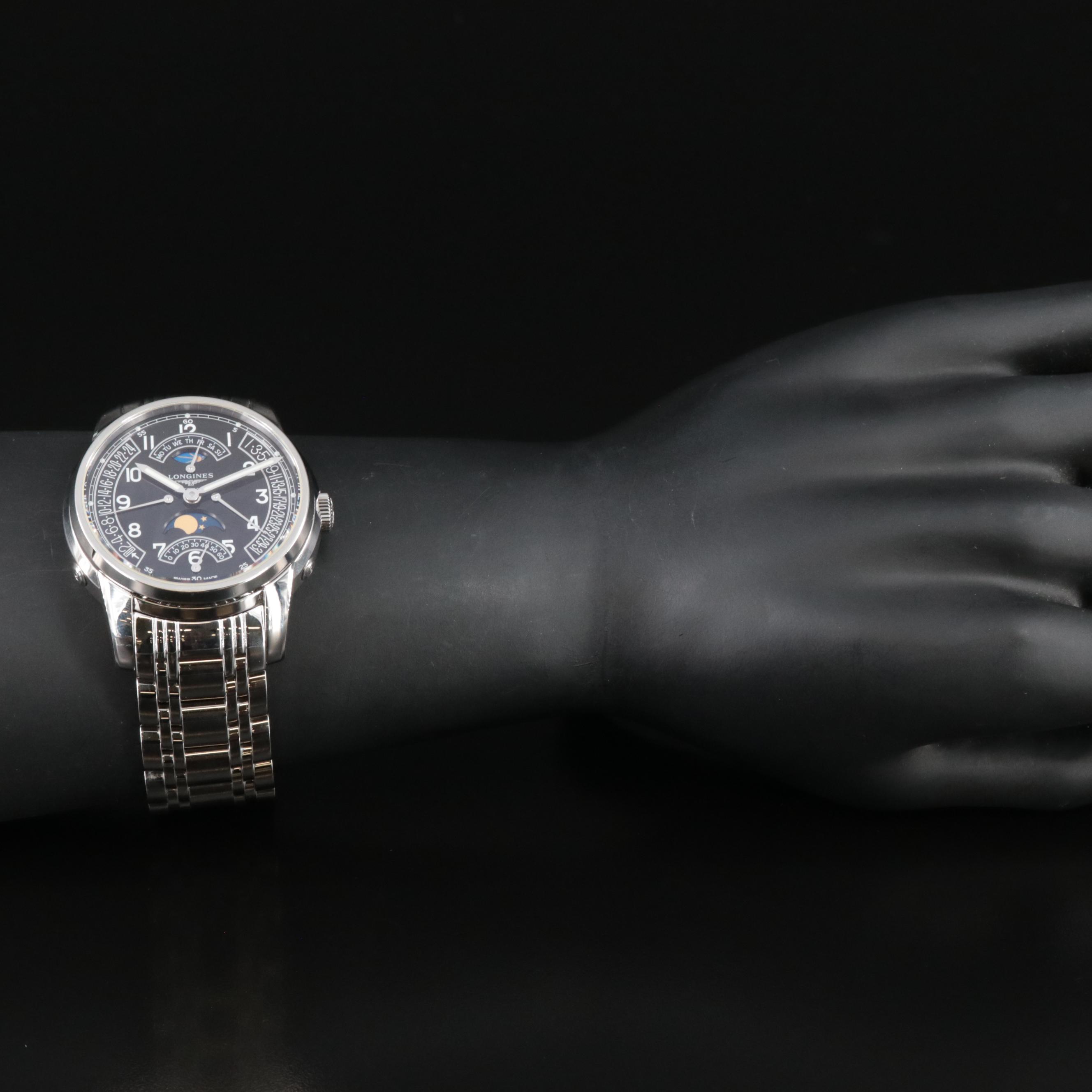 Longines Saint-Imier 44mm Steel Black Automatic Watch