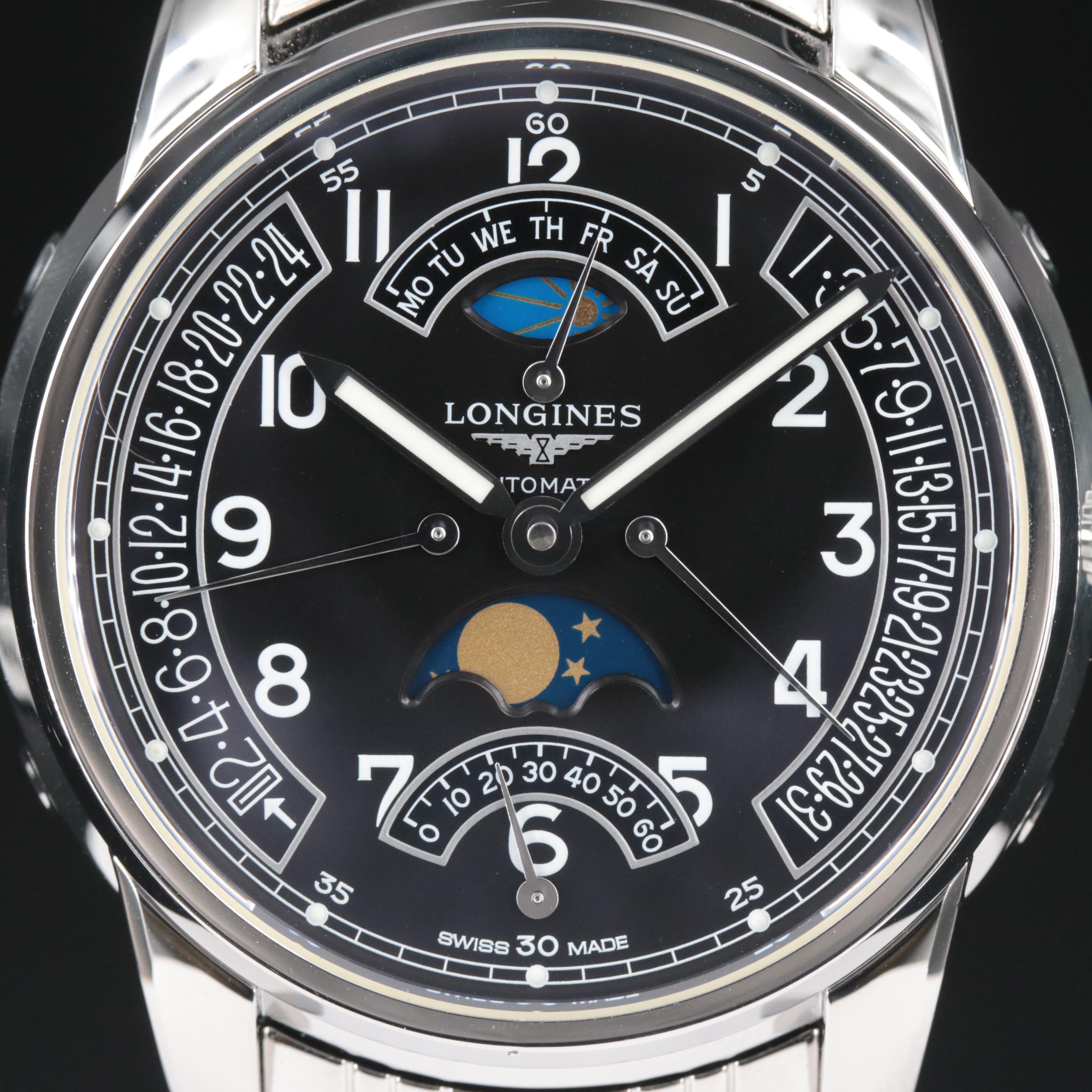 Longines Saint-Imier 44mm Steel Black Automatic Watch