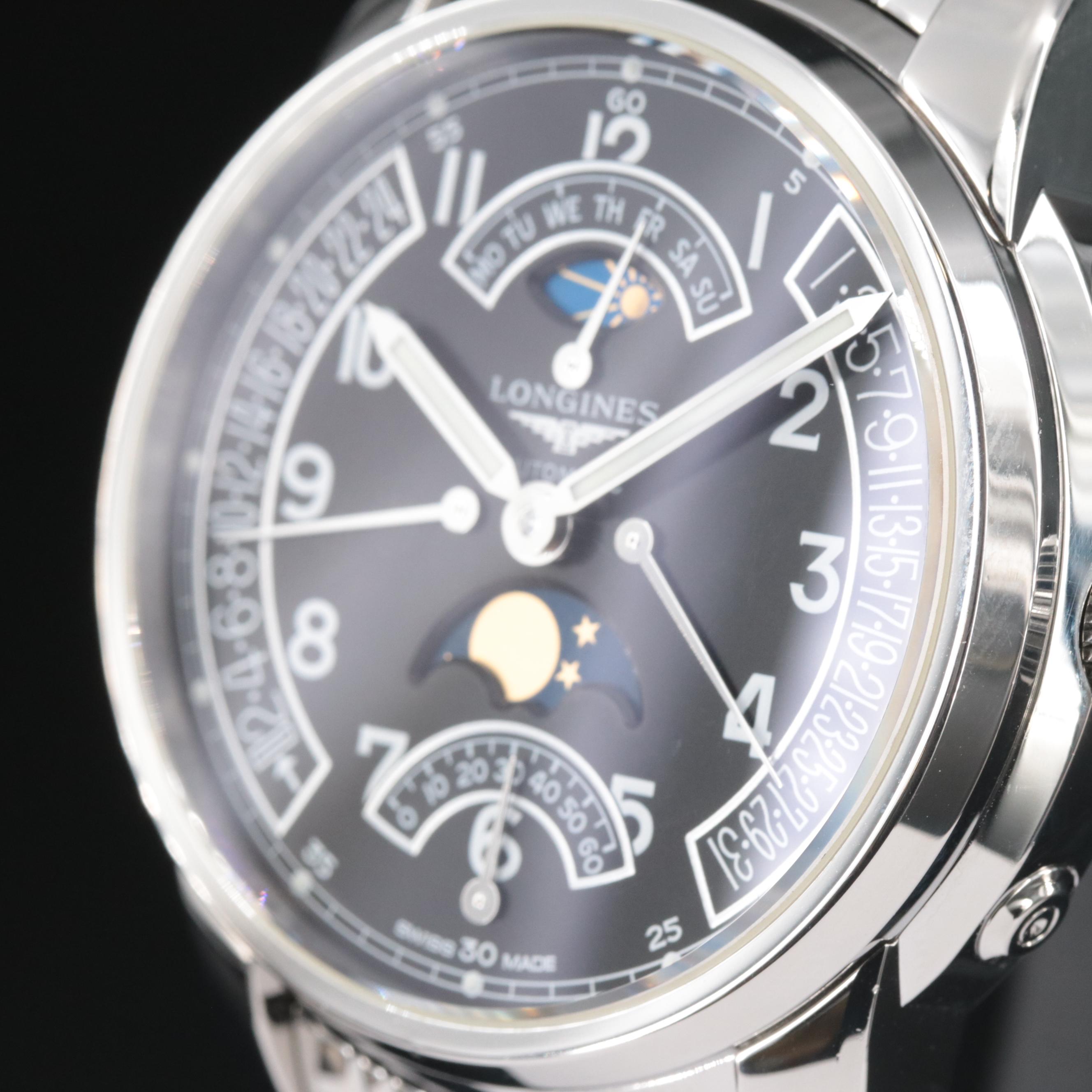 Longines Saint-Imier 44mm Steel Black Automatic Watch