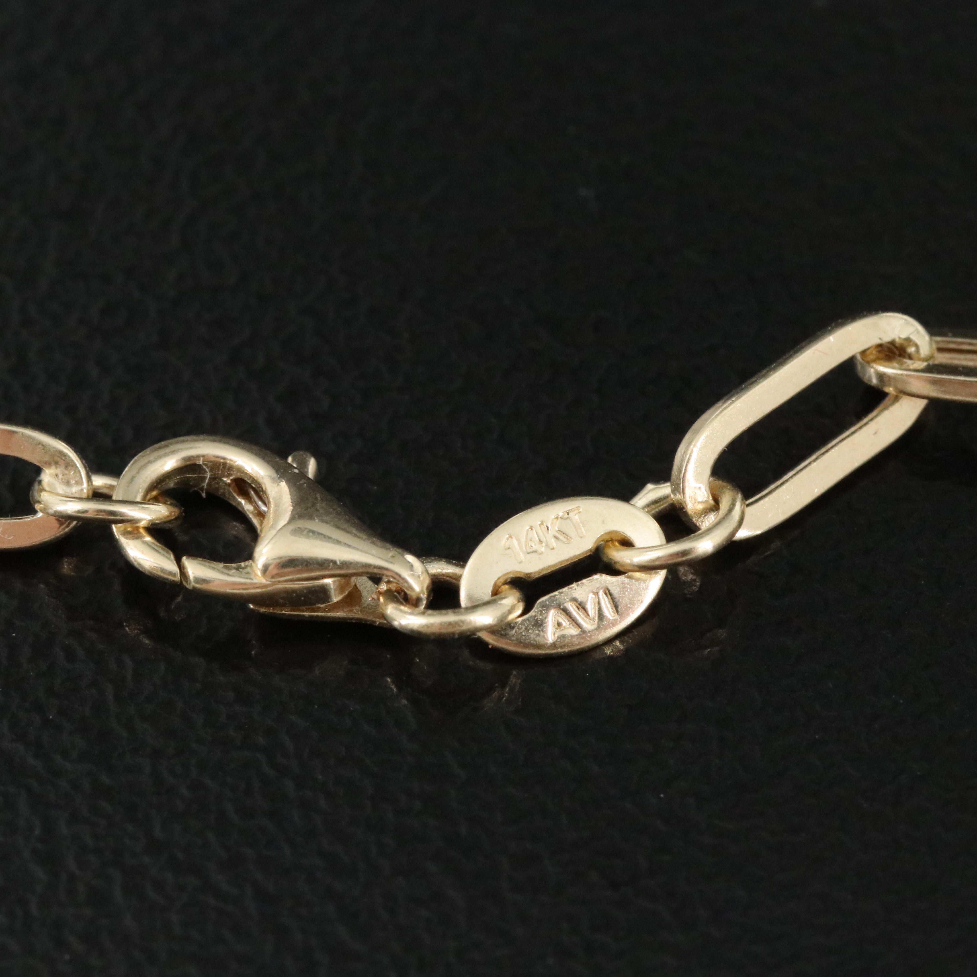 14K Paper Clip Link Necklace