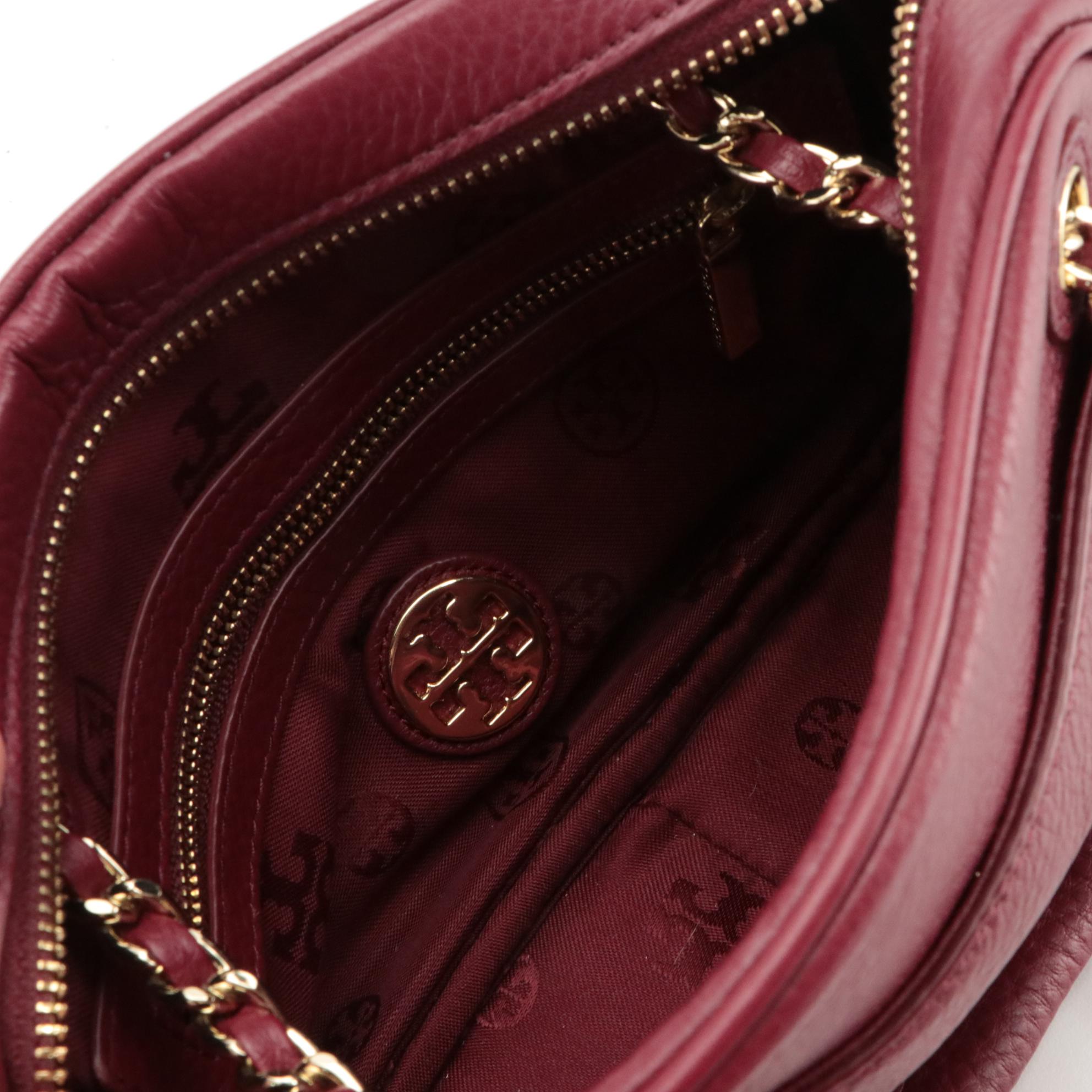 Tory Burch Grain Leather Crossbody with Tassels and Saffiano Leather Wristlet