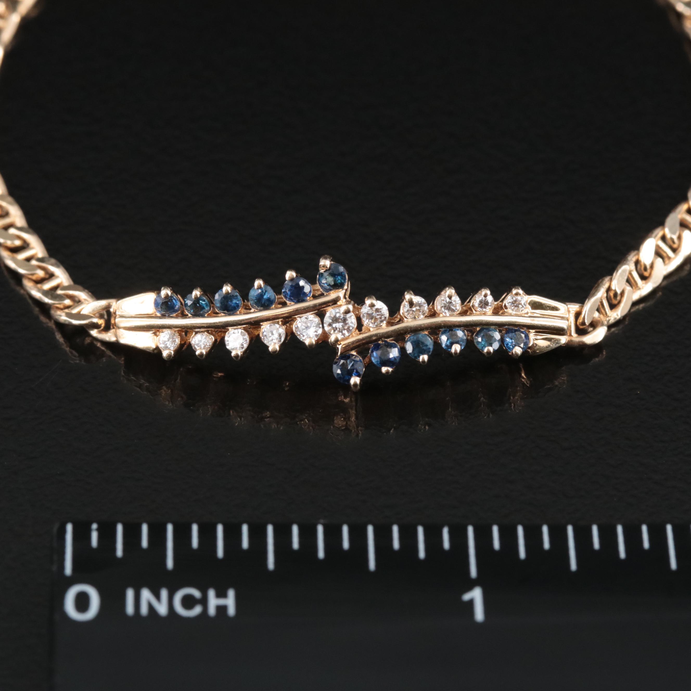 14K Diamond and Sapphire Bracelet