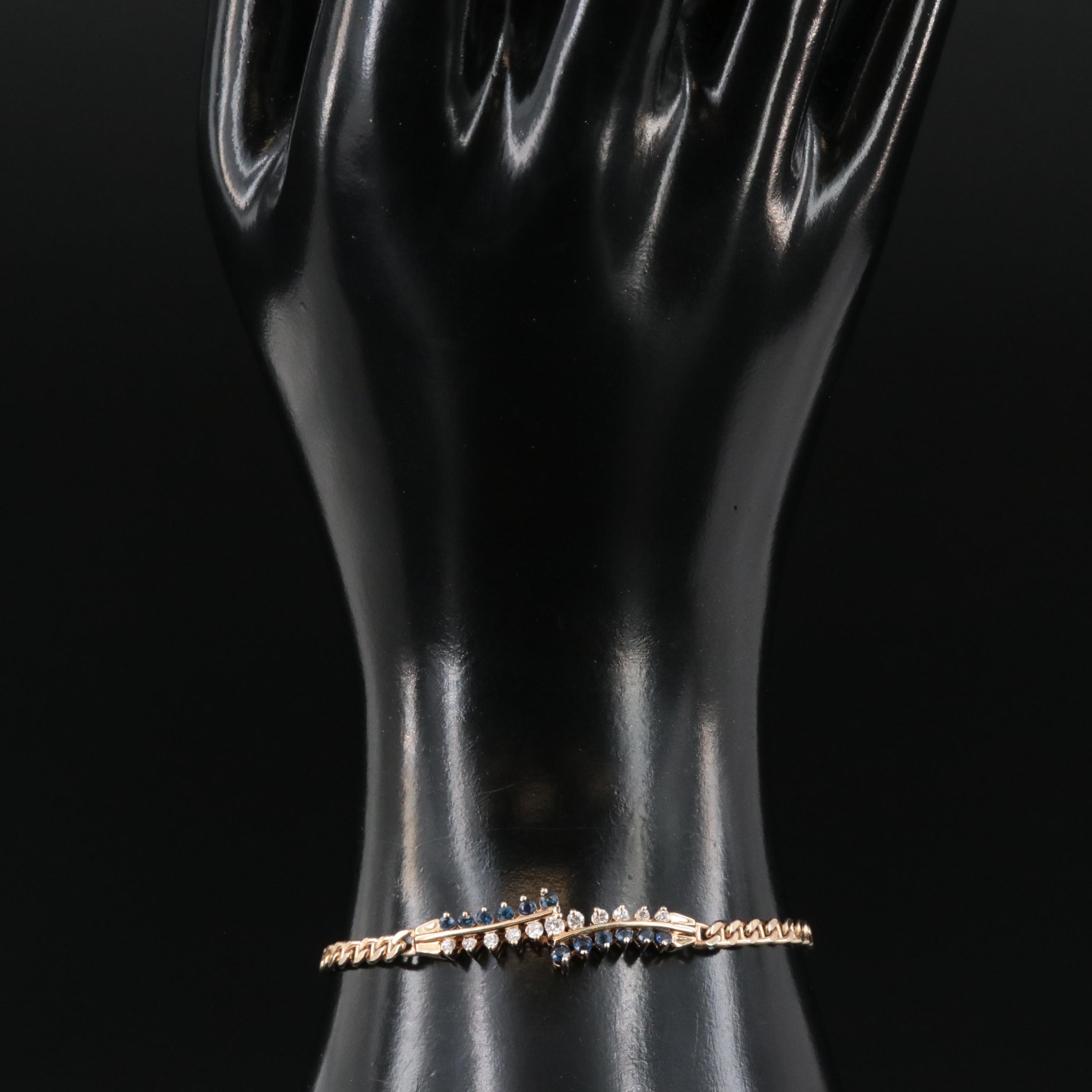 14K Diamond and Sapphire Bracelet