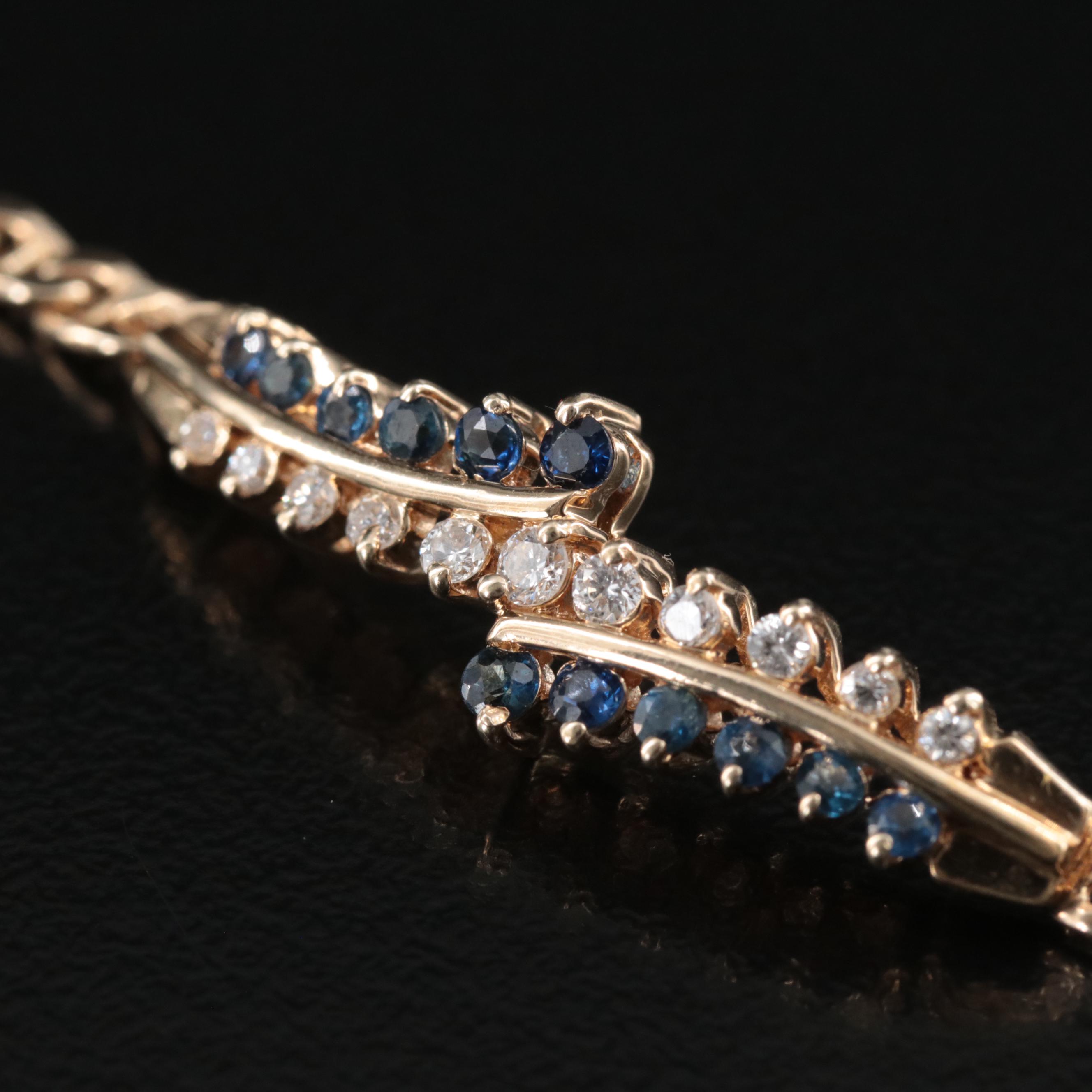 14K Diamond and Sapphire Bracelet