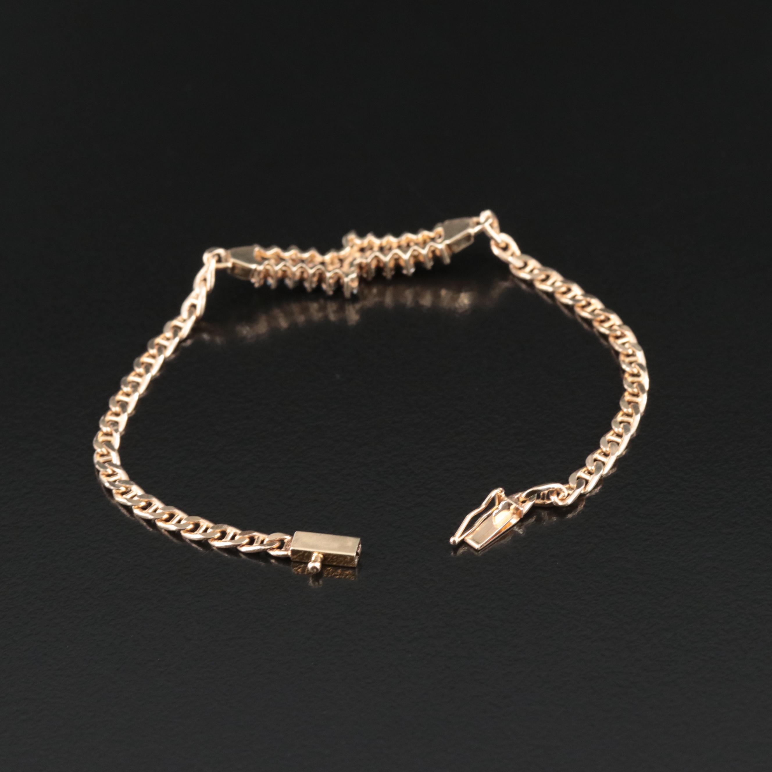 14K Diamond and Sapphire Bracelet