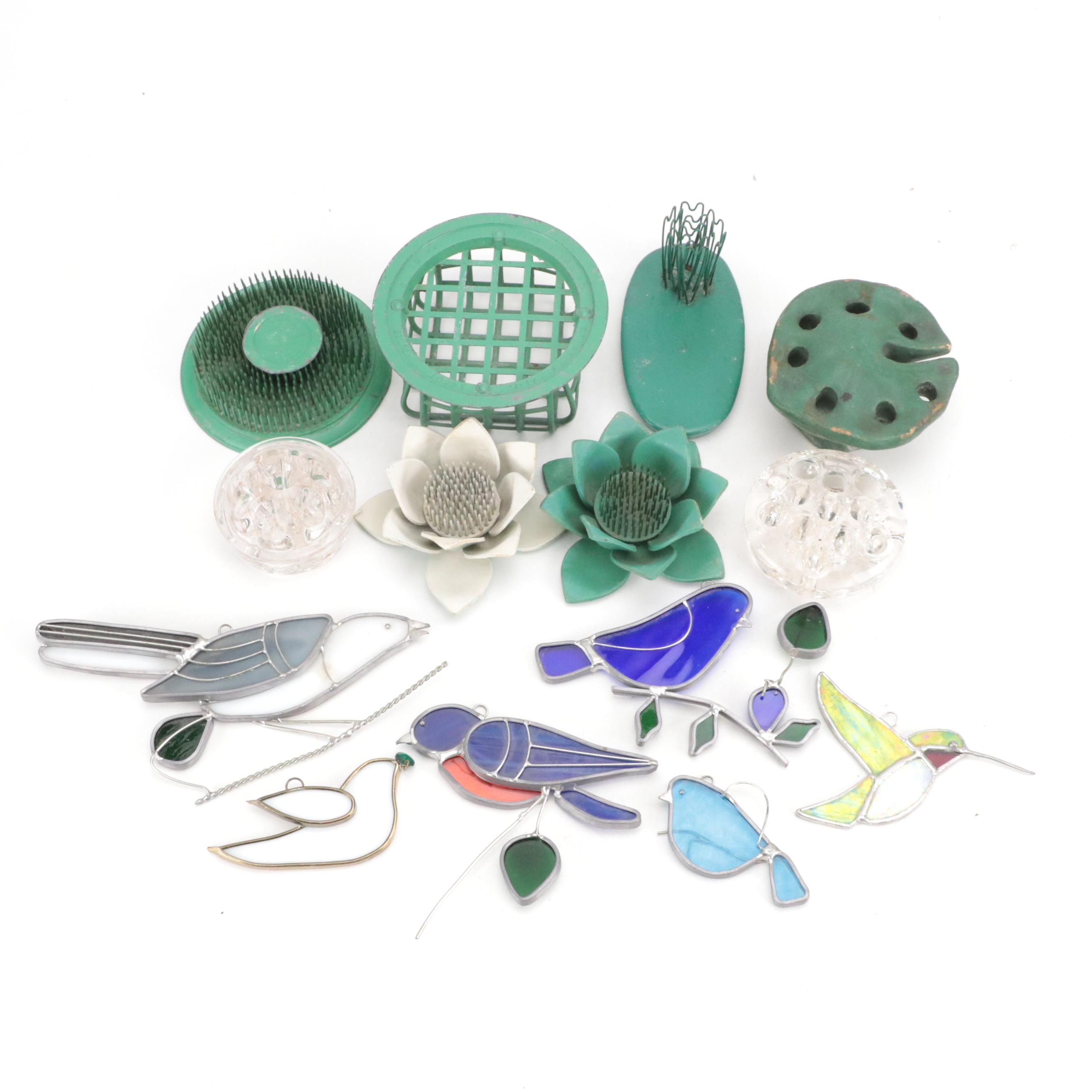 Dazey, Flower Frogs ,Stained Glass Suncatchers