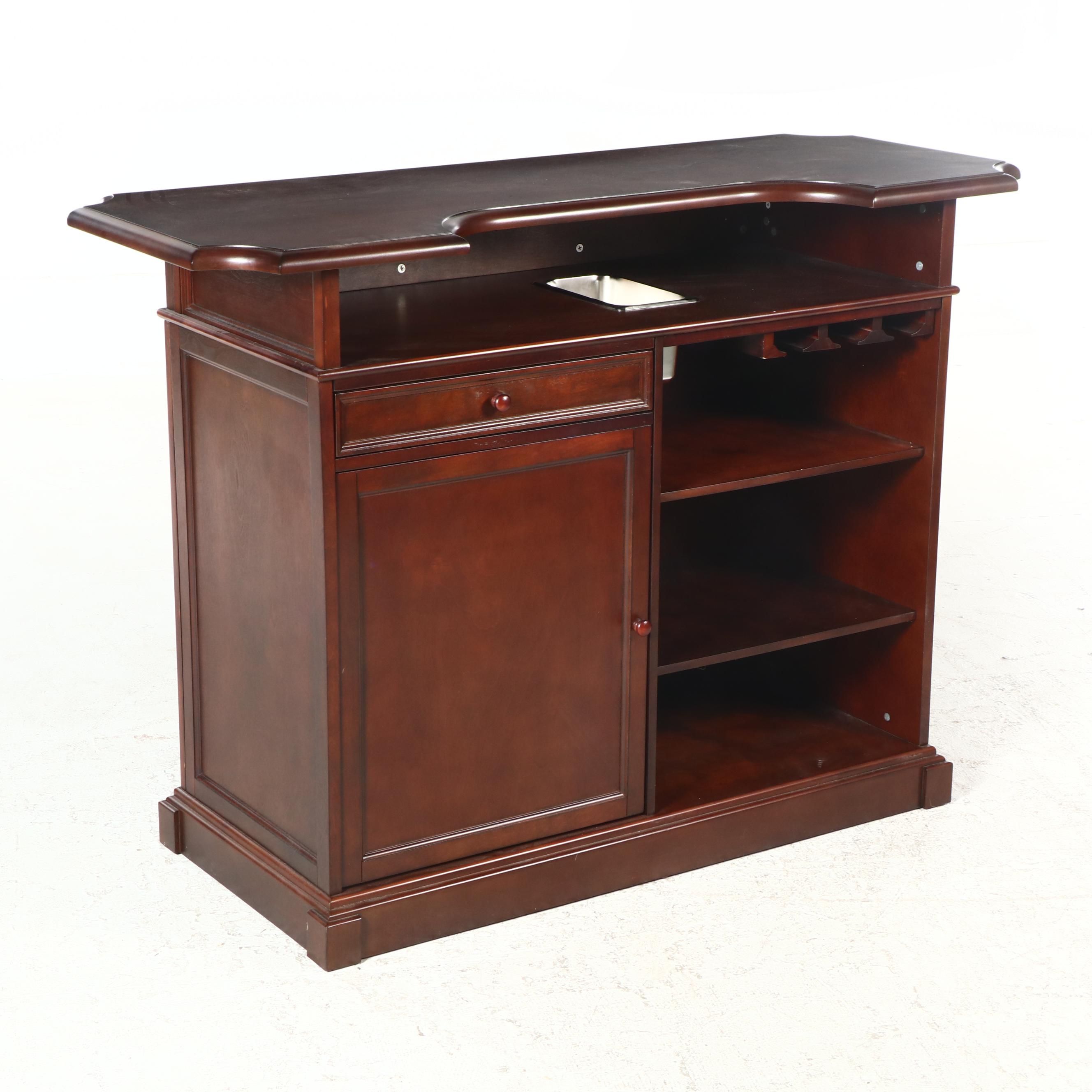 Mahogany Finish Freestanding Bar