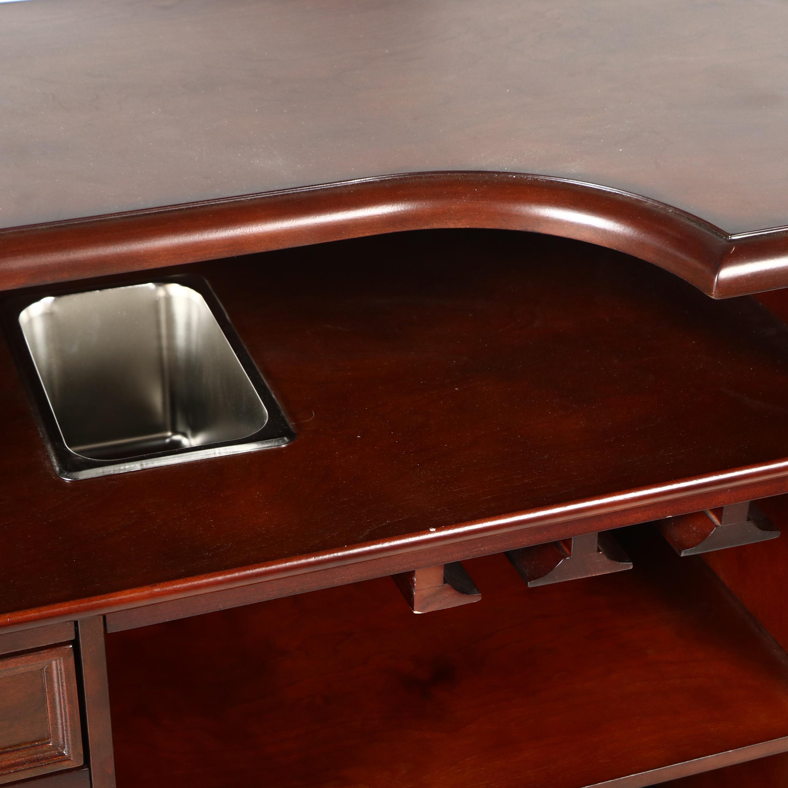 Mahogany Finish Freestanding Bar