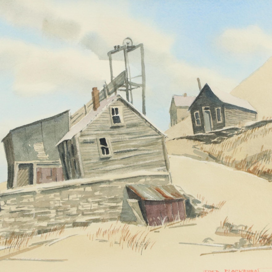 Fred Blackburn Watercolor Painting, 1966 Everything But The House