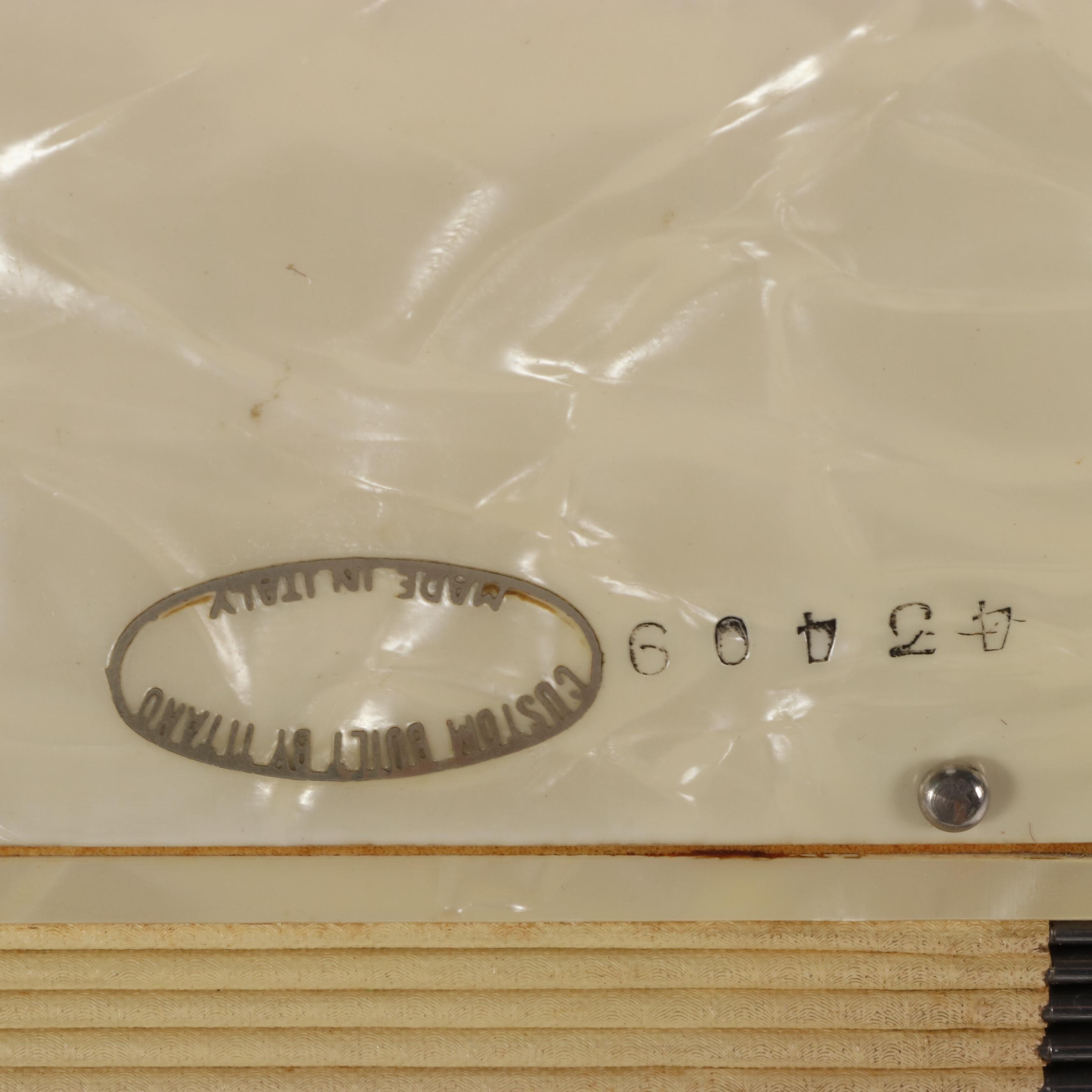 Italian Titano Custom Built Celluloid Piano Accordion with Travel Case