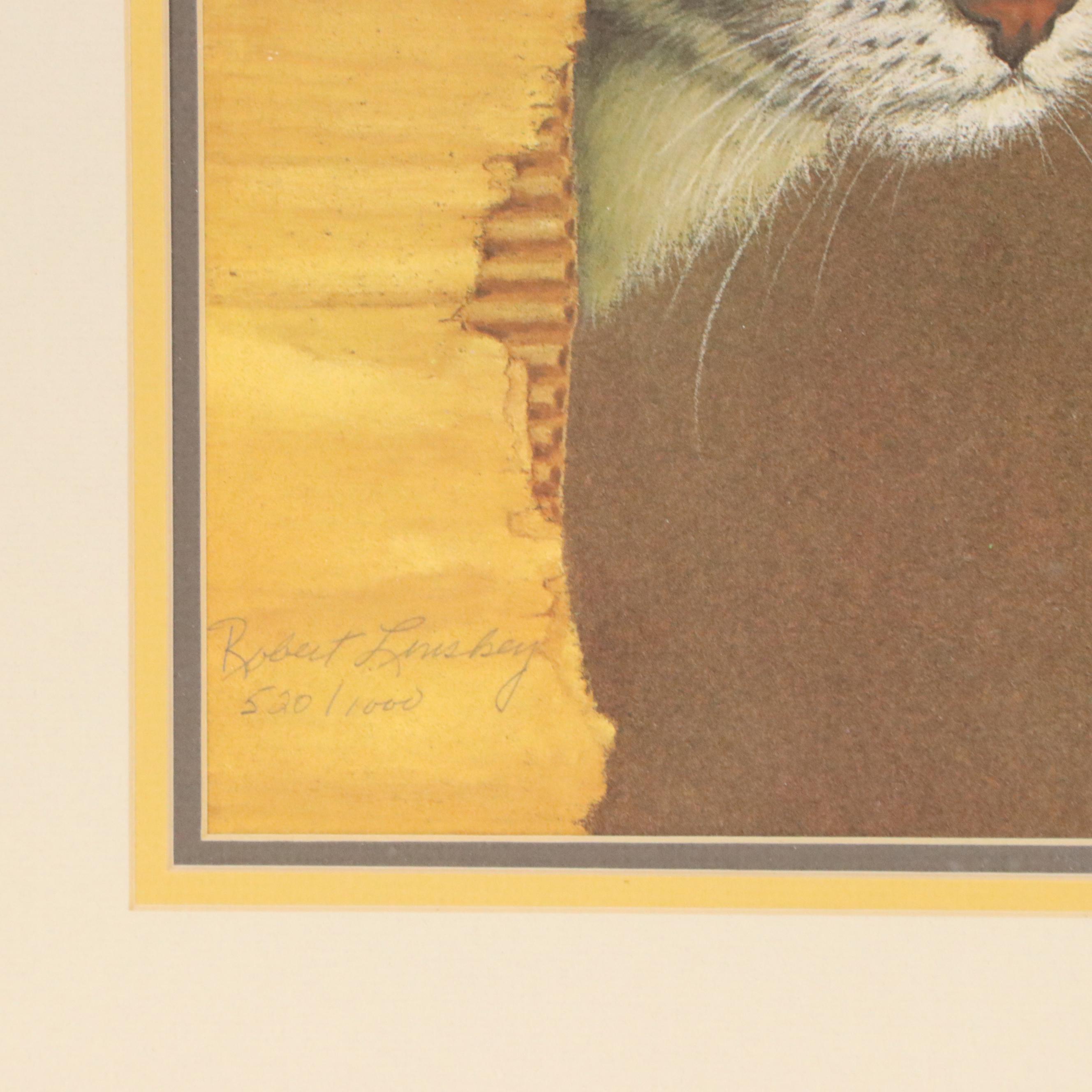 Robert Linskey Offset Print of Cat in Cardboard Box