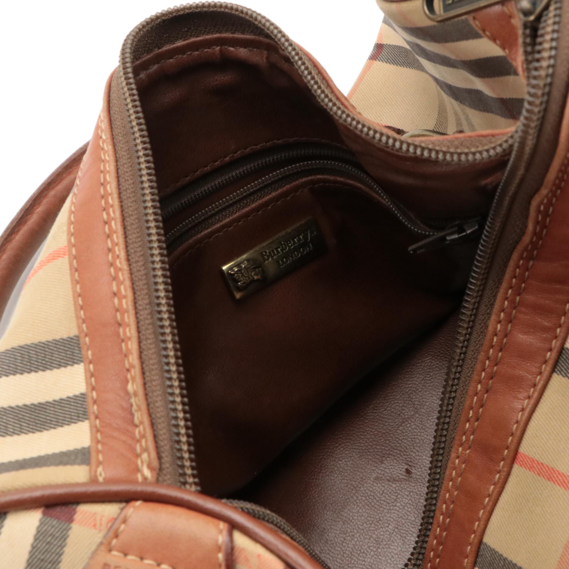 Burberry Small Duffel Bag in Haymarket Check Canvas and Leather