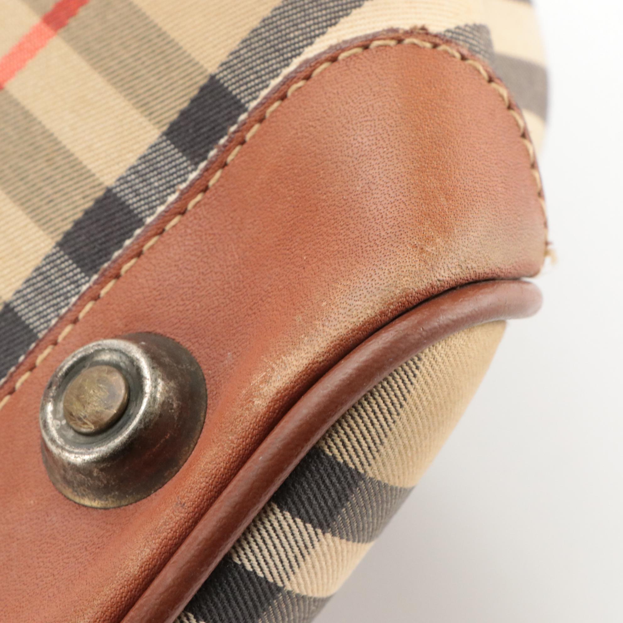 Burberry Small Duffel Bag in Haymarket Check Canvas and Leather