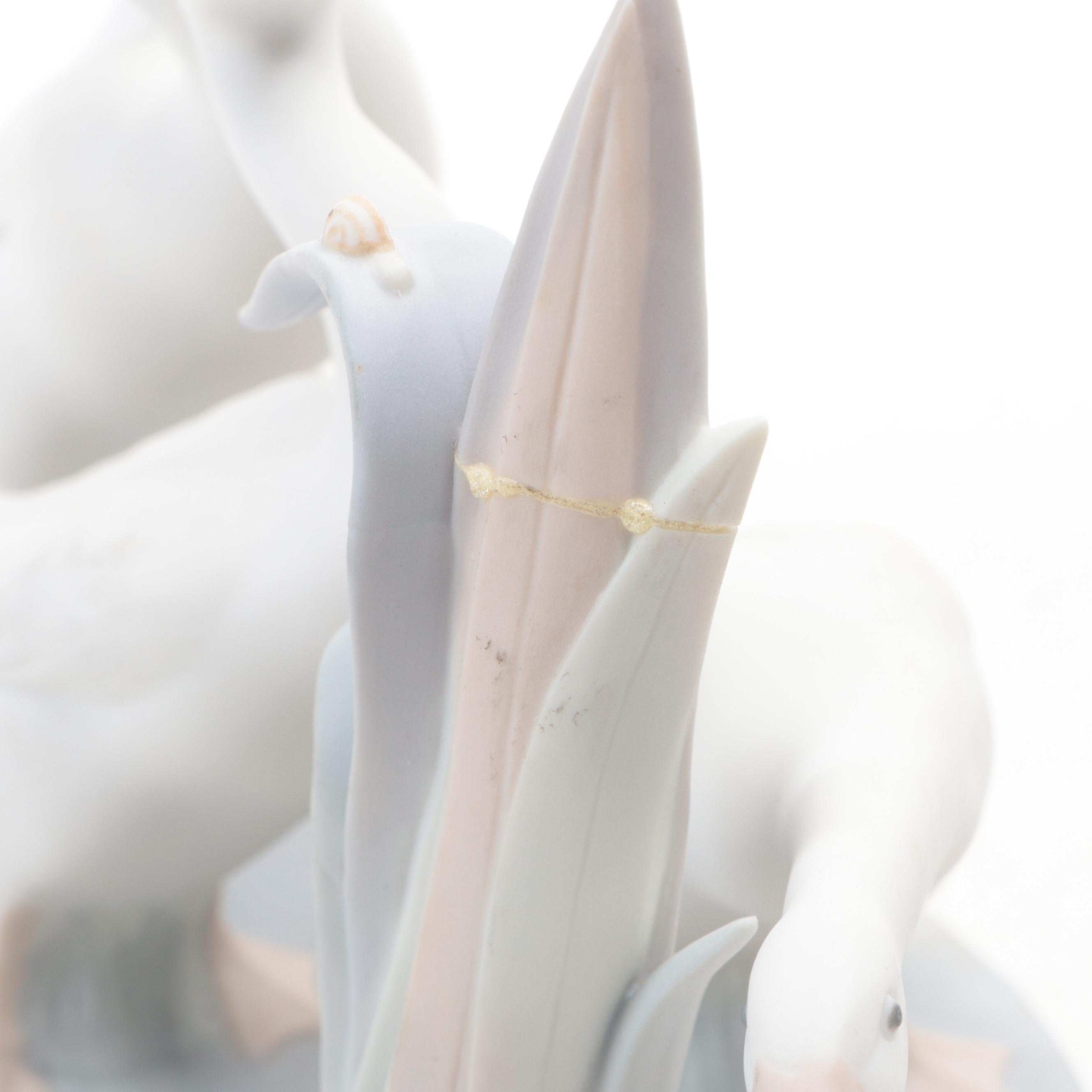 Lladró "Seesaw" and "Geese Group" Porcelain Figurines by Fulgencio García