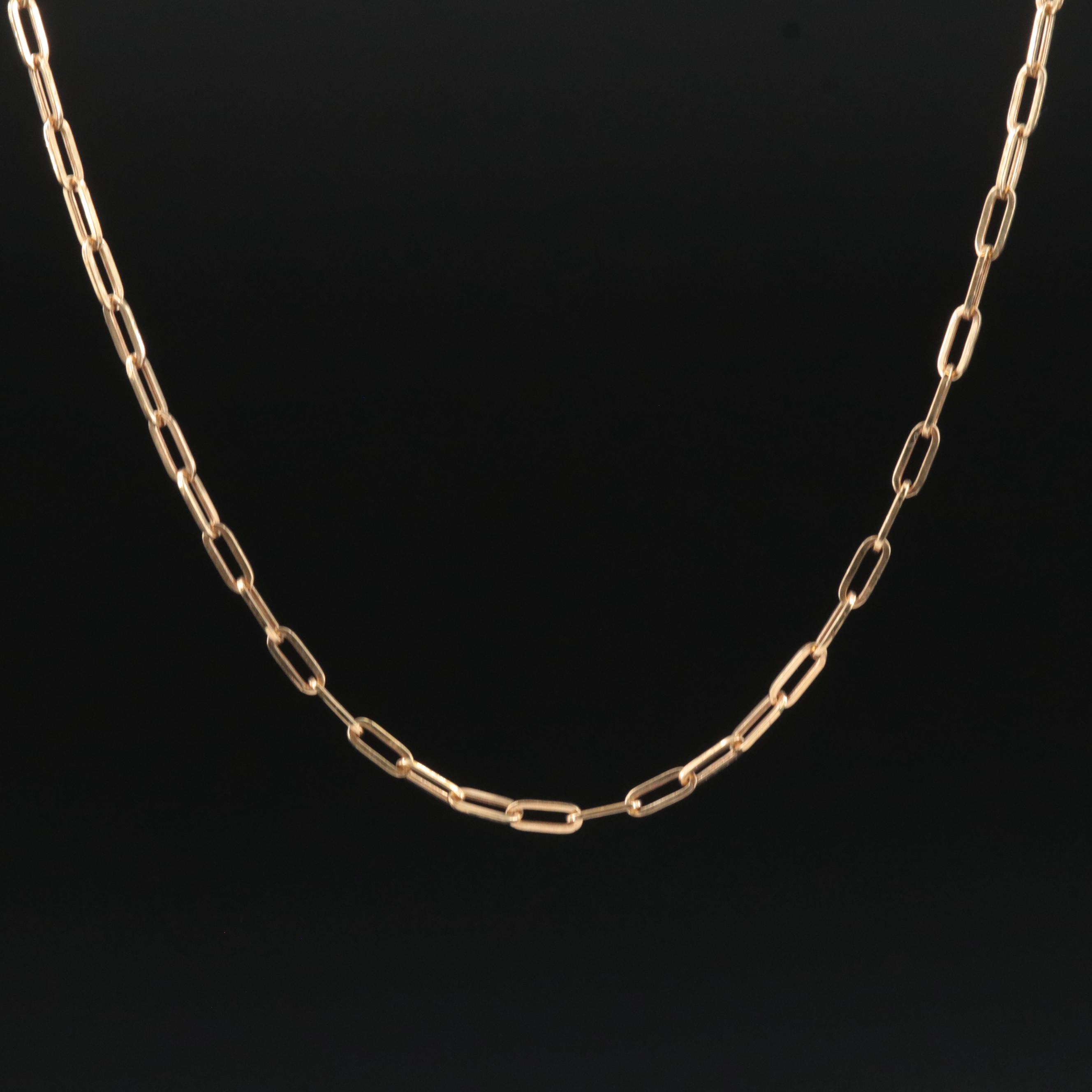 10K Paper Clip Link Necklace