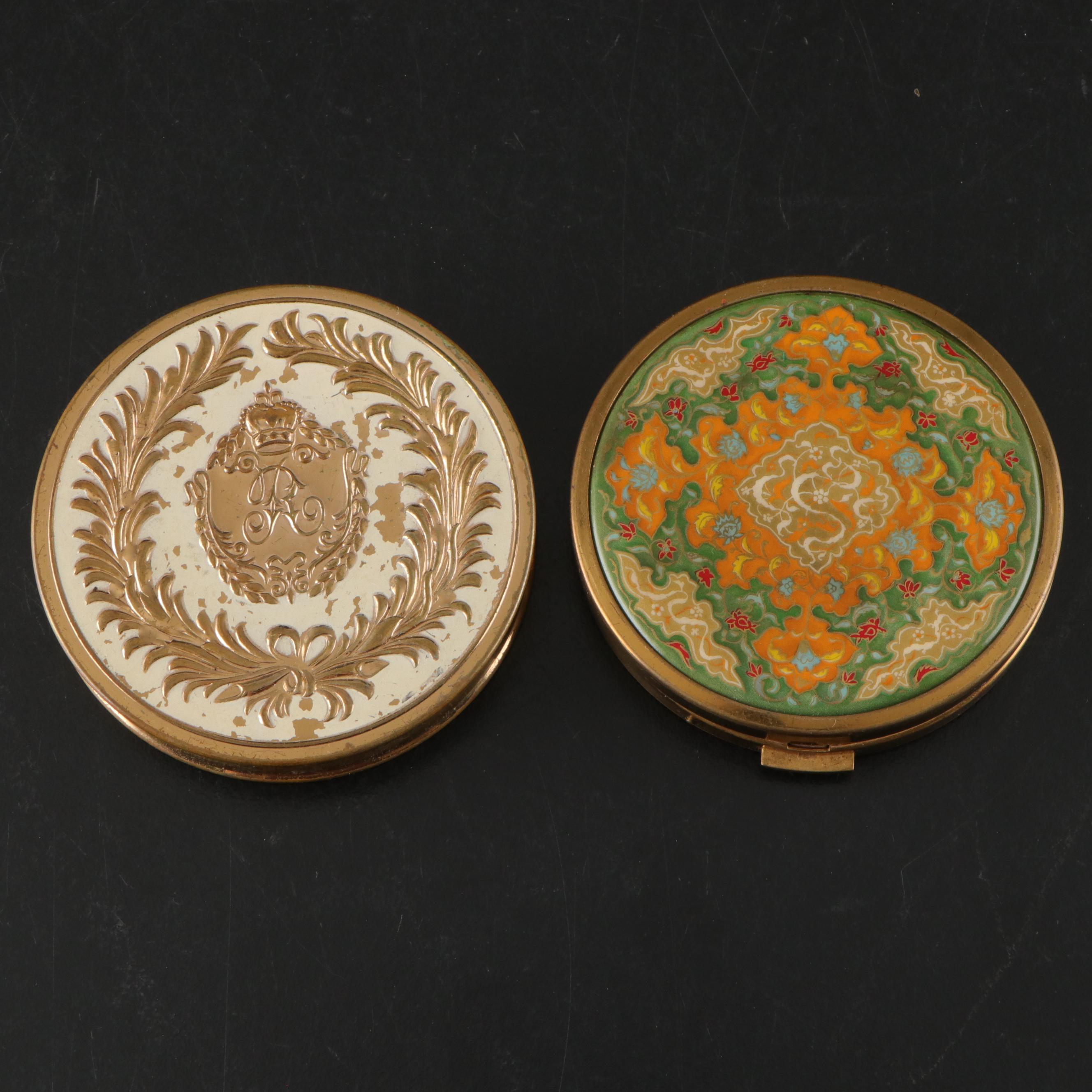 German Glico Bakelite Desk Set In Case with Compacts, Pillboxes, and More Décor