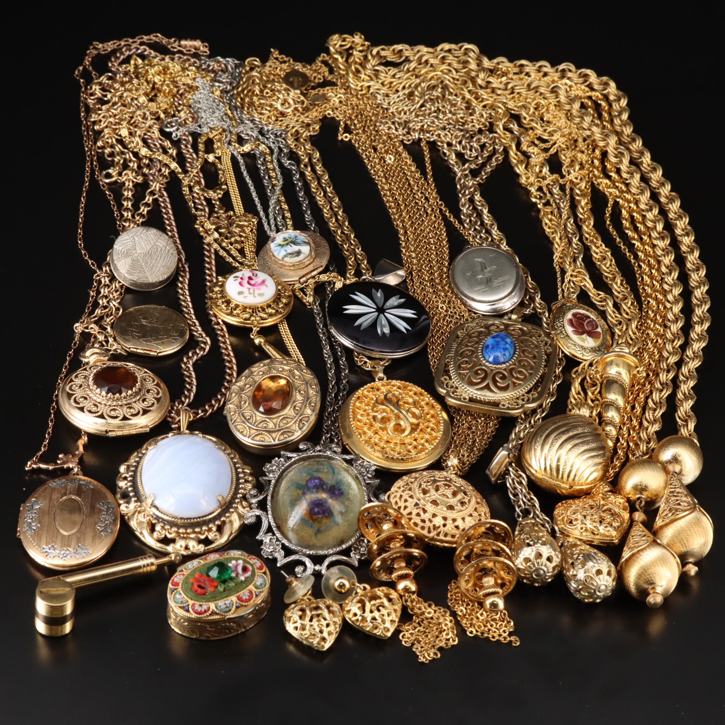 Jewelry Collection Including Italian Micro Mosaic and Agate