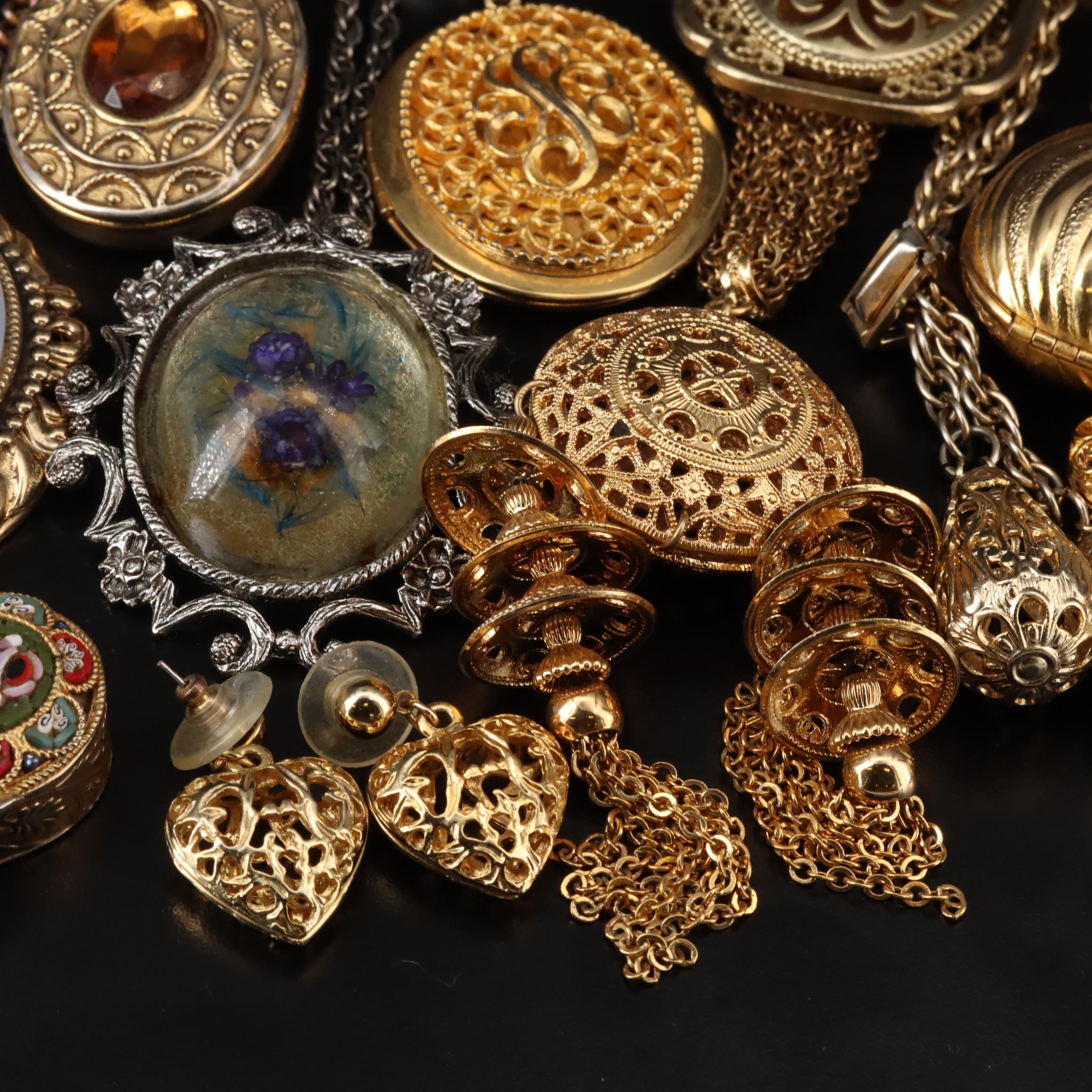 Jewelry Collection Including Italian Micro Mosaic and Agate