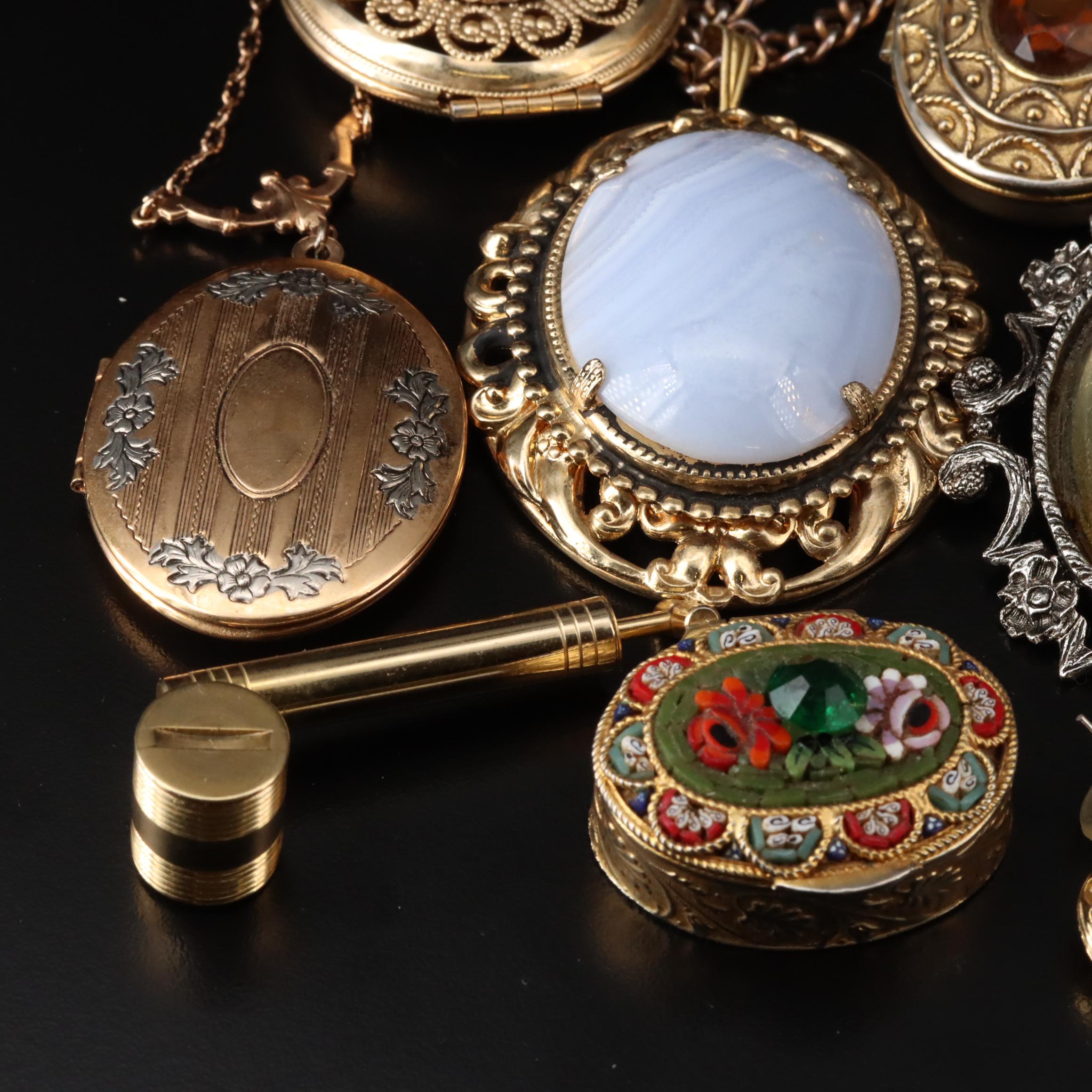 Jewelry Collection Including Italian Micro Mosaic and Agate