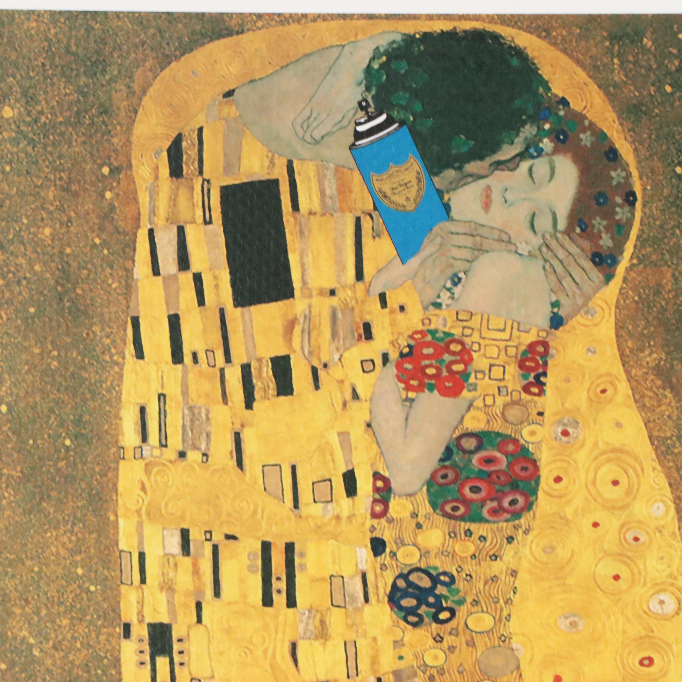 Death NYC Pop Art Graphic Print of Gustav Klimt's "The Kiss"
