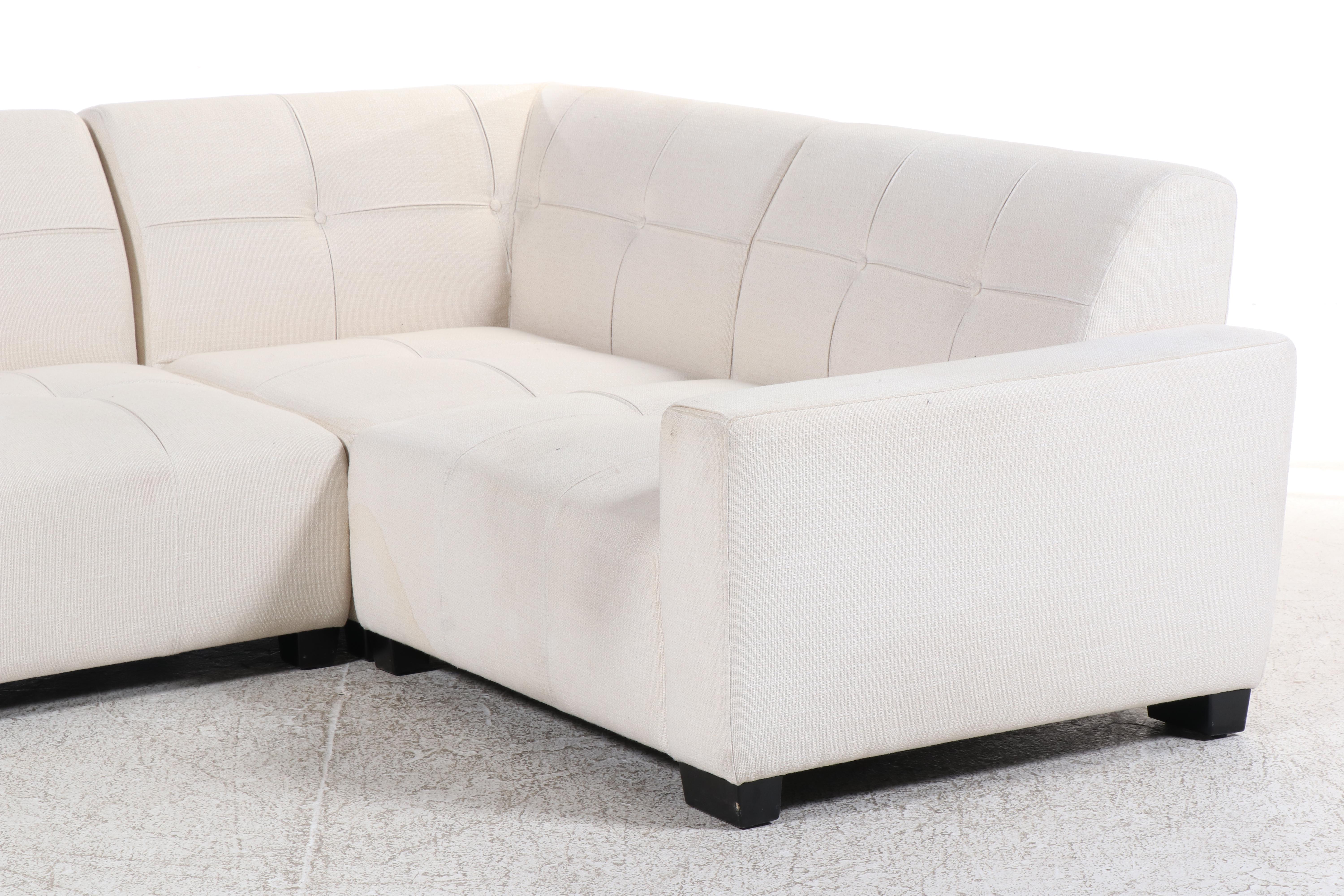 Dellarobbia Contemporary Button-Tufted Sectional Sofa