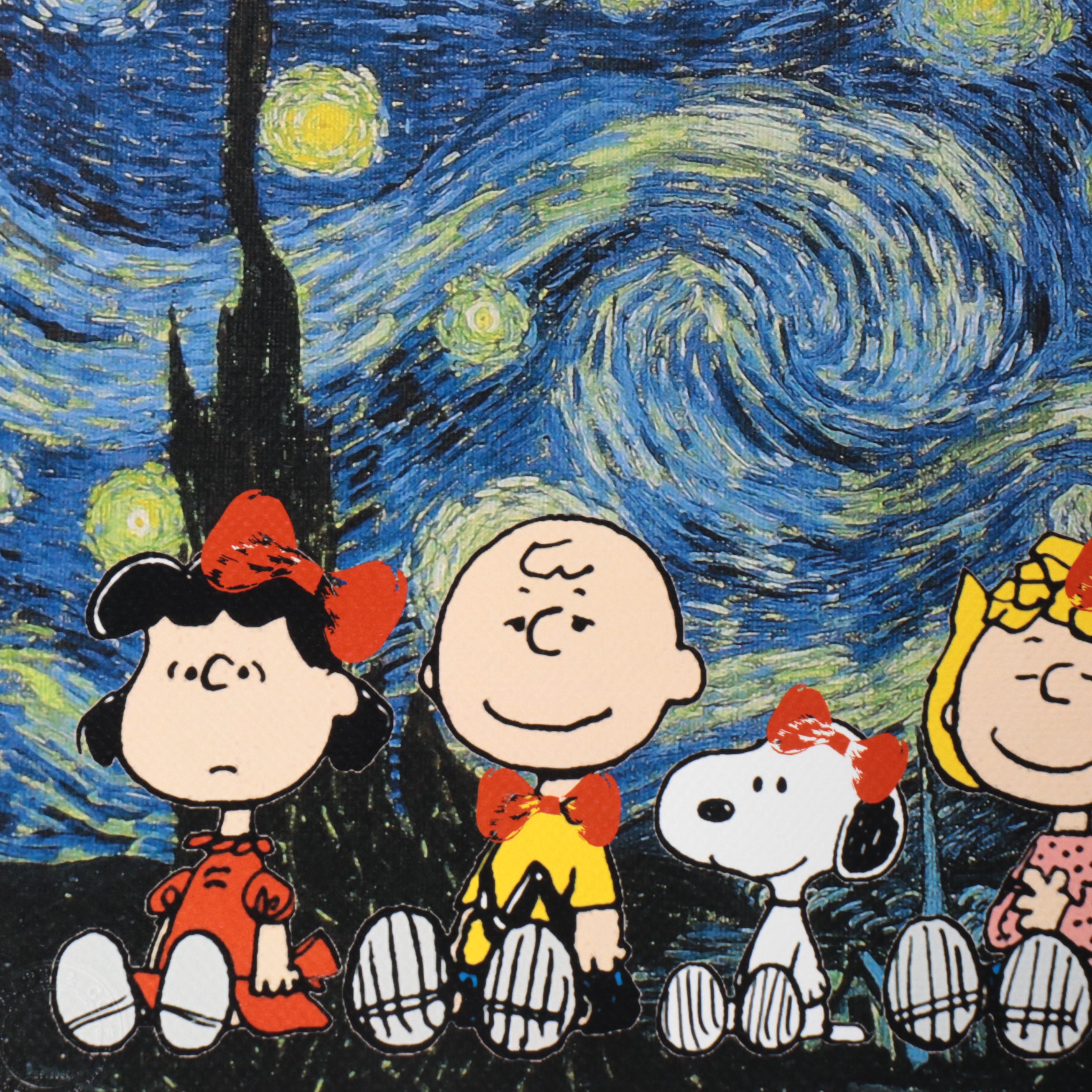 Death NYC Pop Art Graphic Print of the Peanuts Gang x Van Gogh