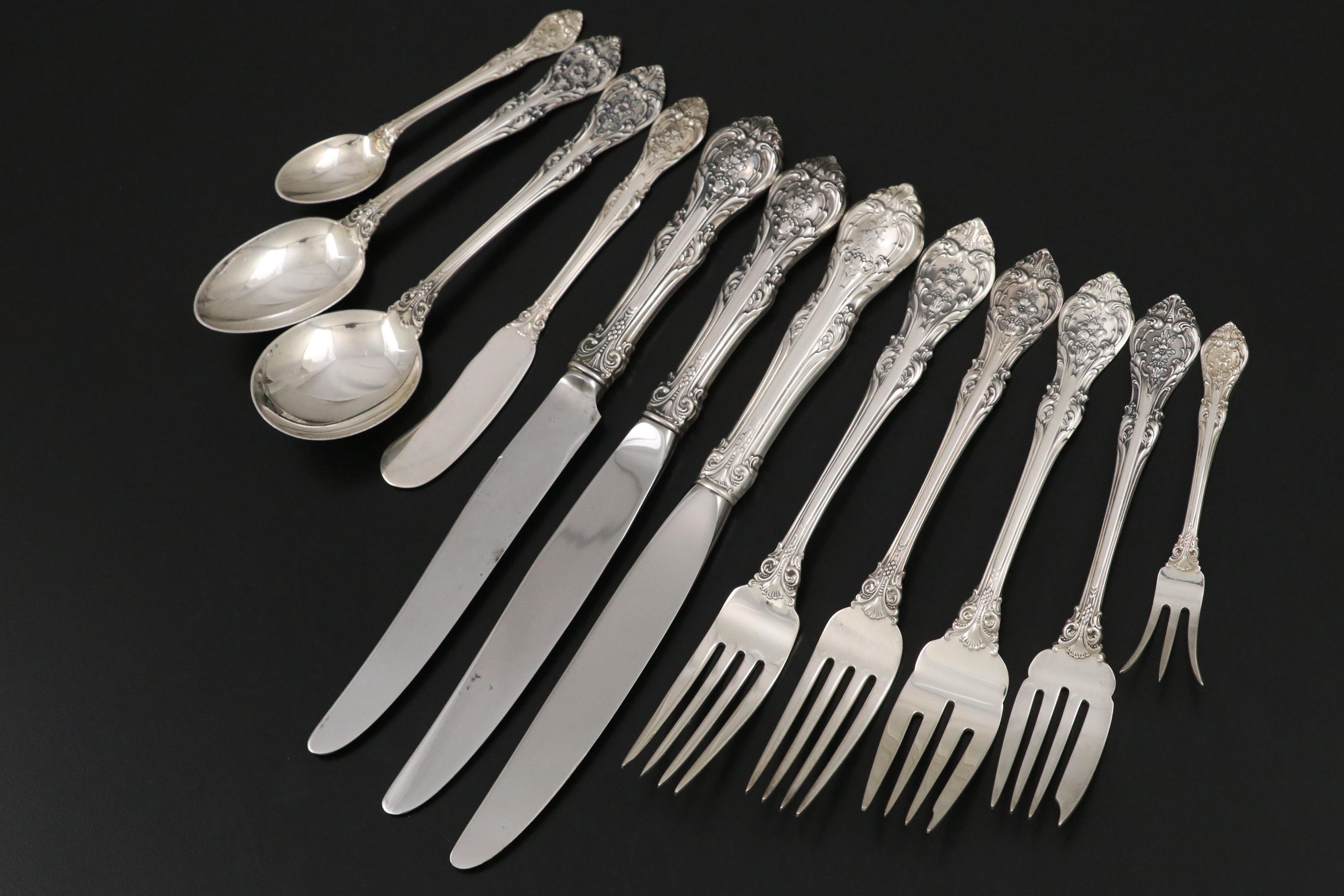 Gorham "King Edward" Sterling Flatware and More Sterling Spoons, 20th C.