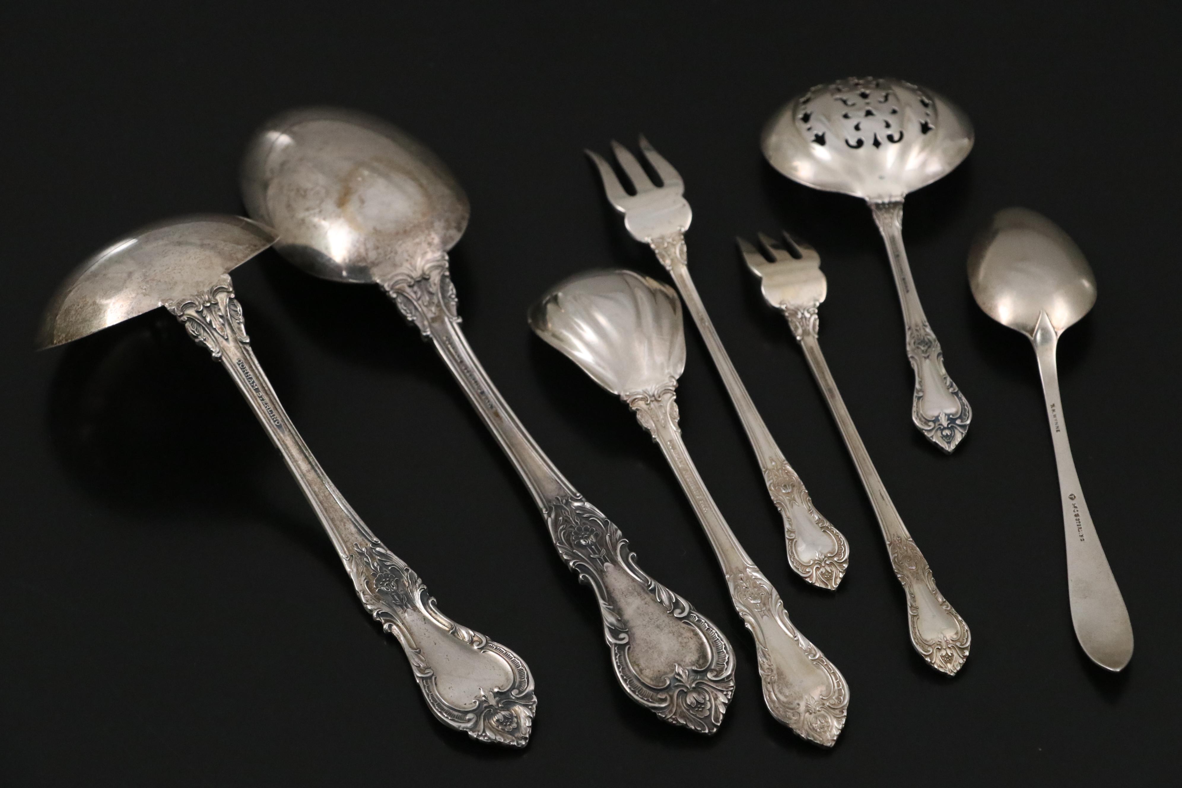 Gorham "King Edward" Sterling Flatware and More Sterling Spoons, 20th C.