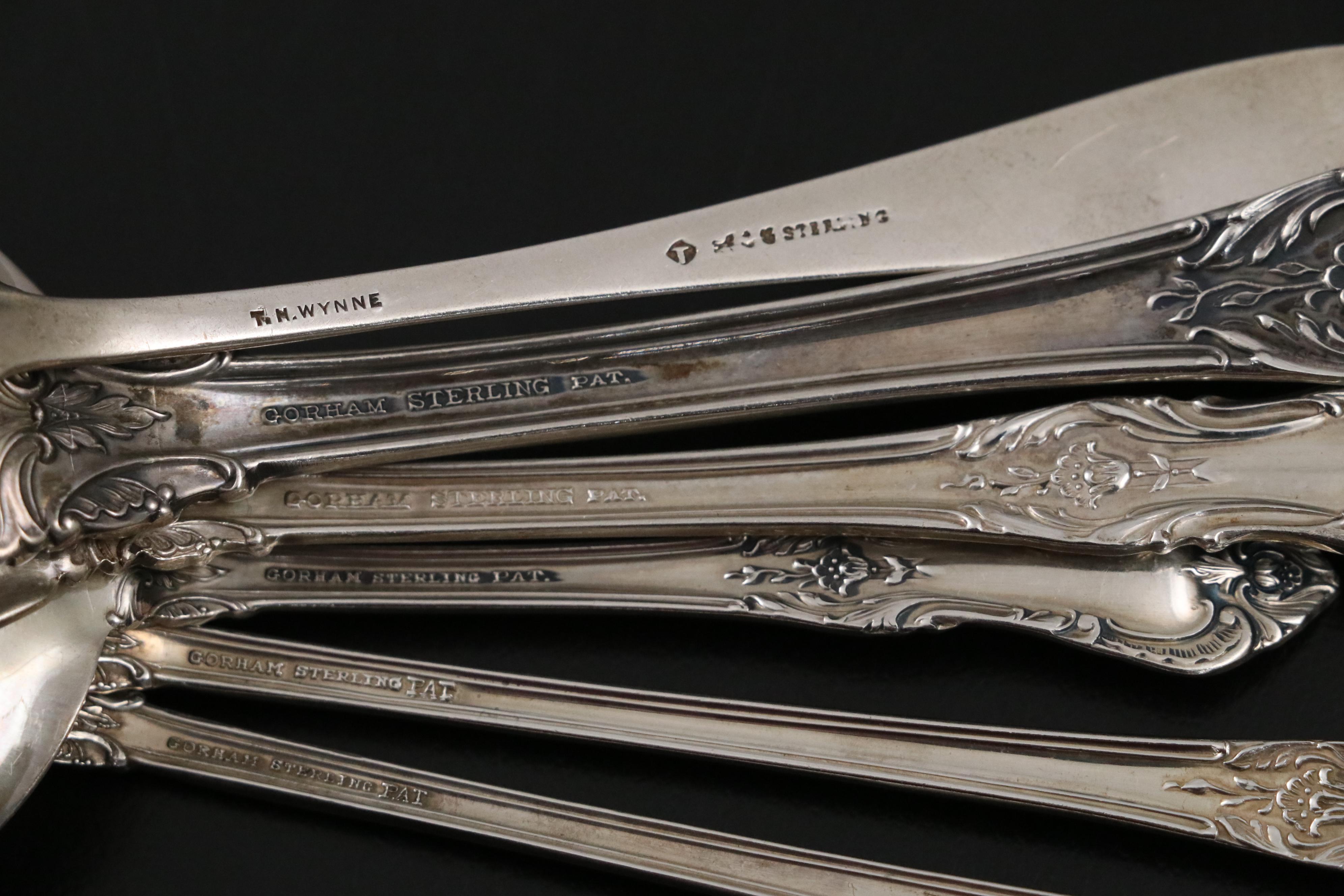 Gorham "King Edward" Sterling Flatware and More Sterling Spoons, 20th C.
