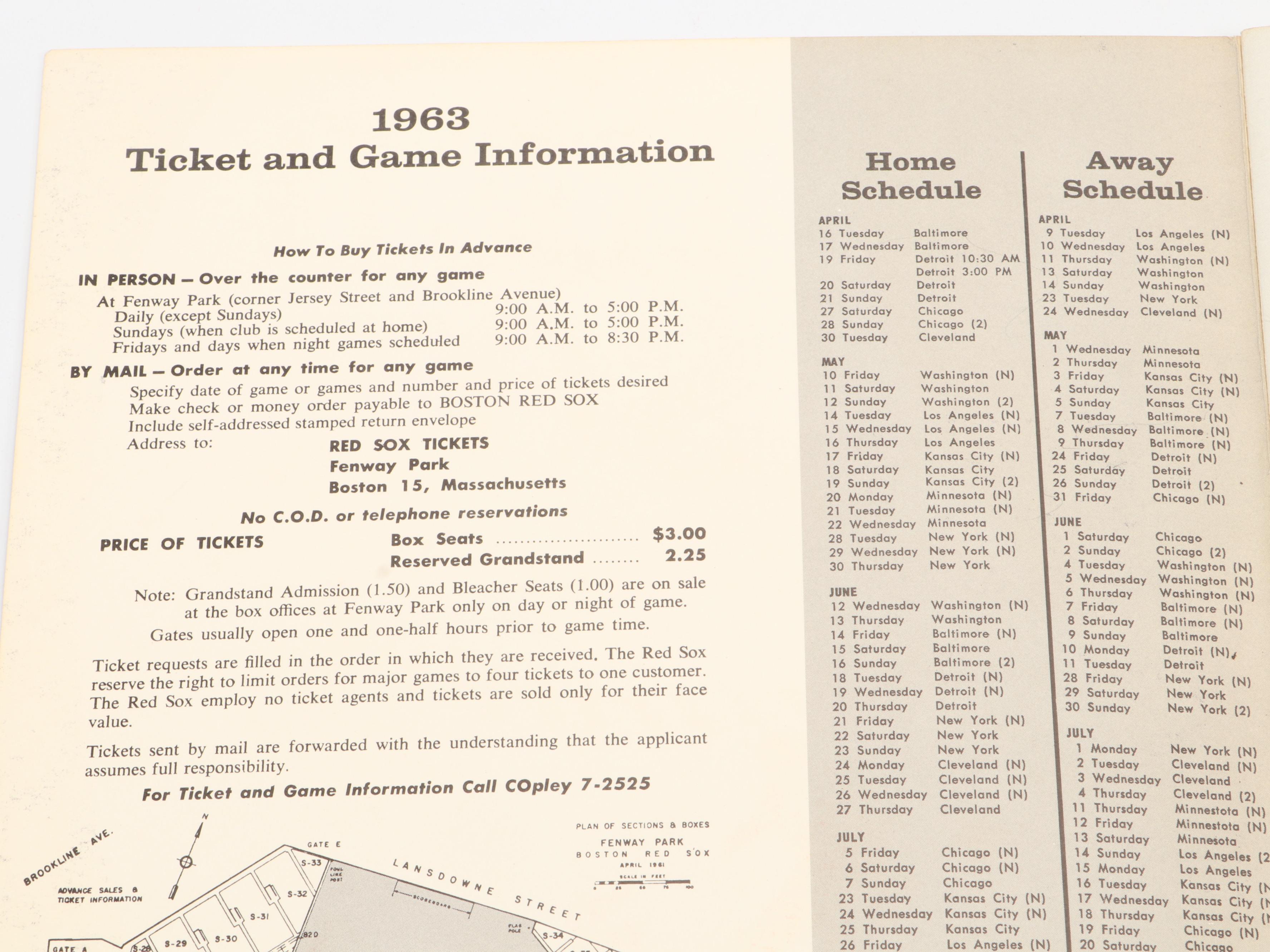 1960s Boston Red Sox Yearbooks with More