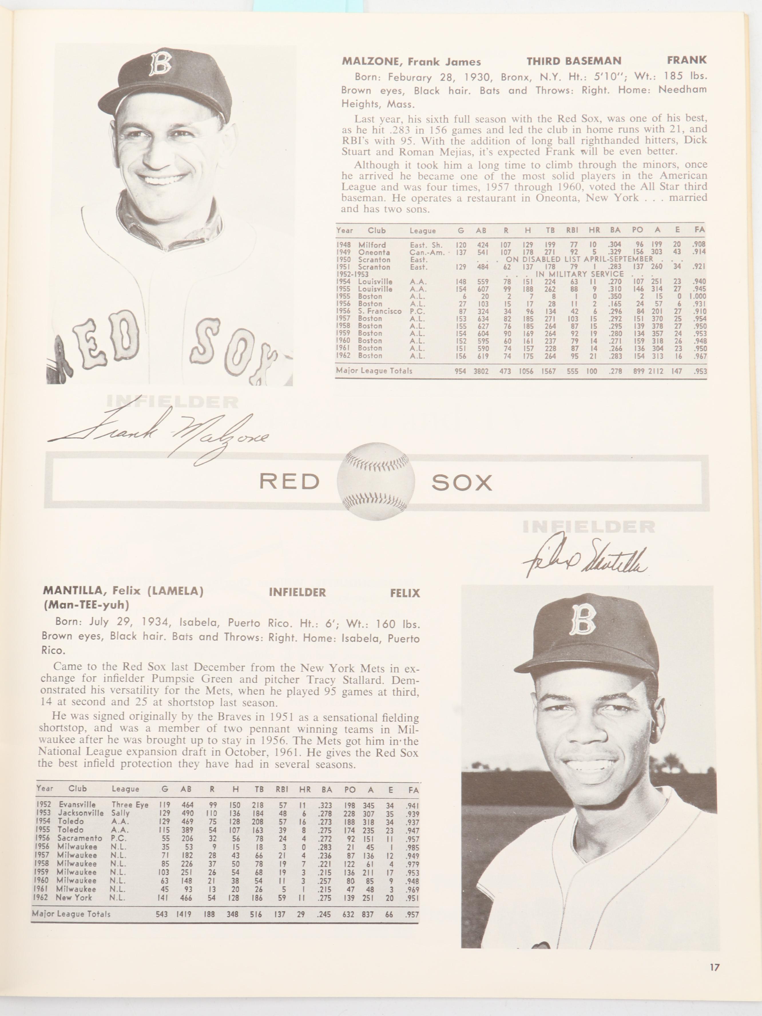 1960s Boston Red Sox Yearbooks with More