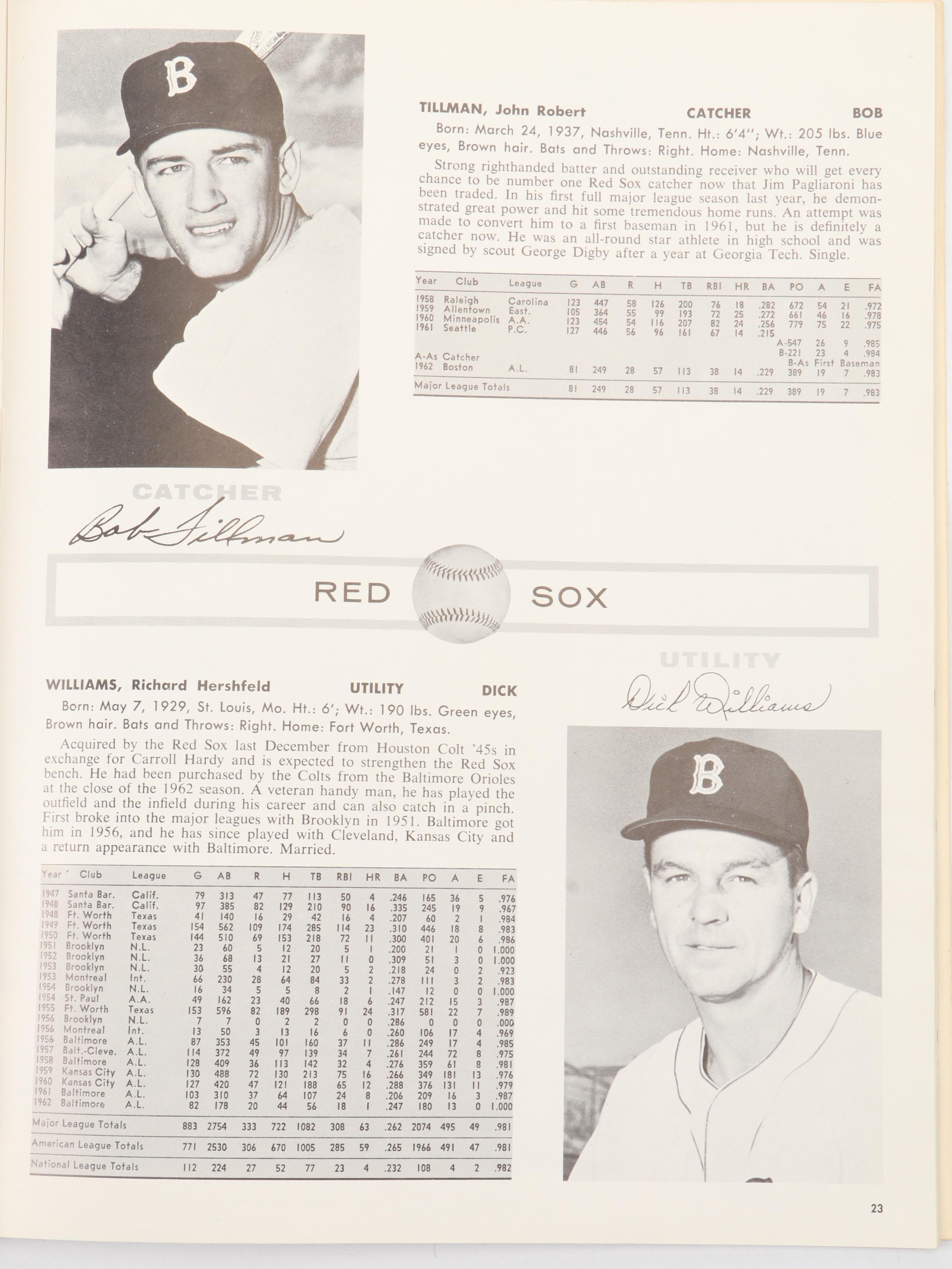 1960s Boston Red Sox Yearbooks with More