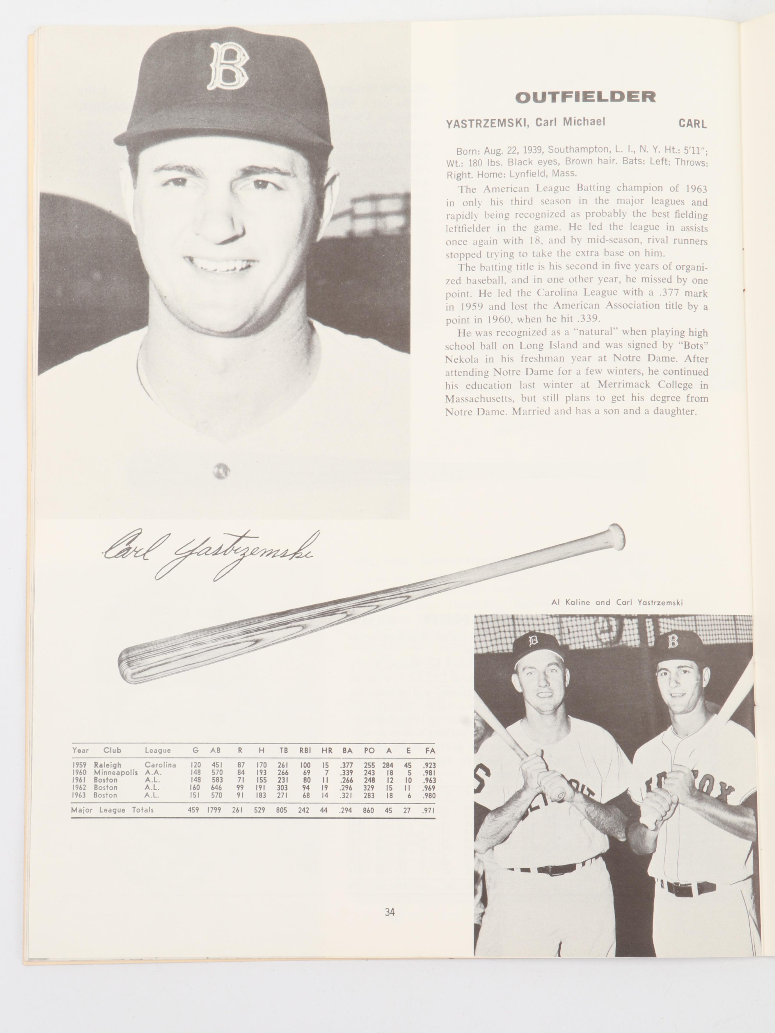 1960s Boston Red Sox Yearbooks with More