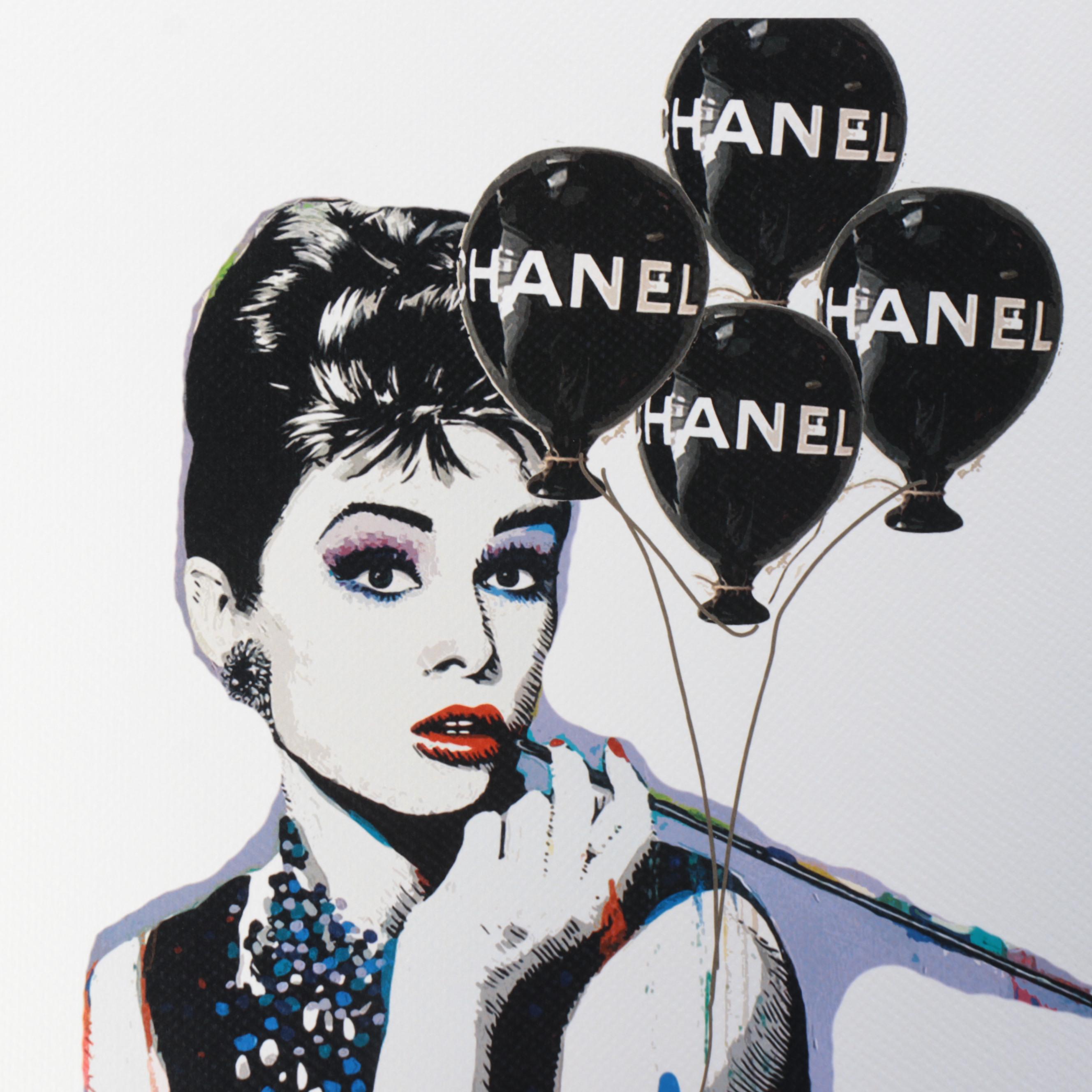 Death NYC Pop Art Graphic Print of Aubrey Hepburn x Chanel, 2023