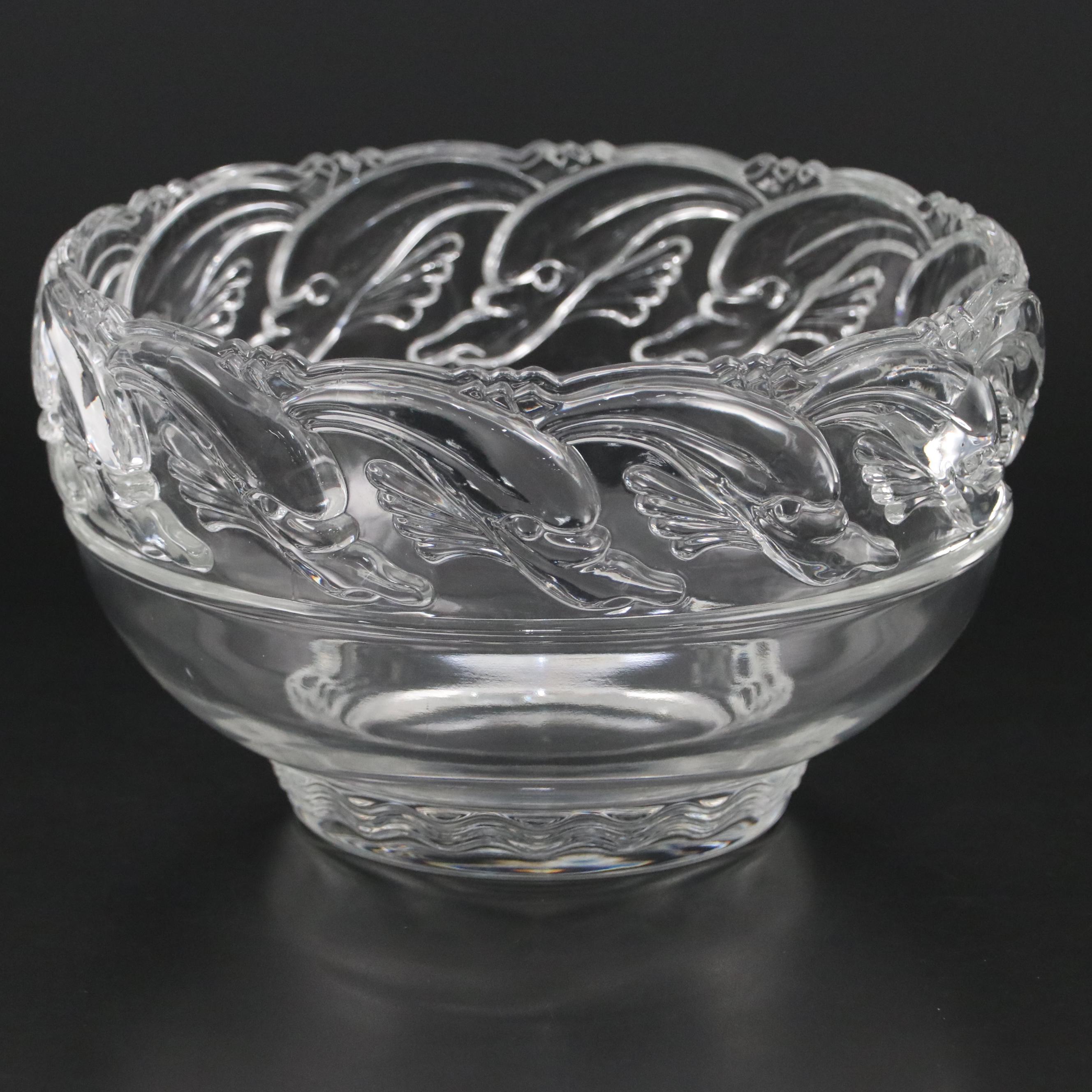 Tiffany & Co. "Dolphin" Round Crystal Bowl