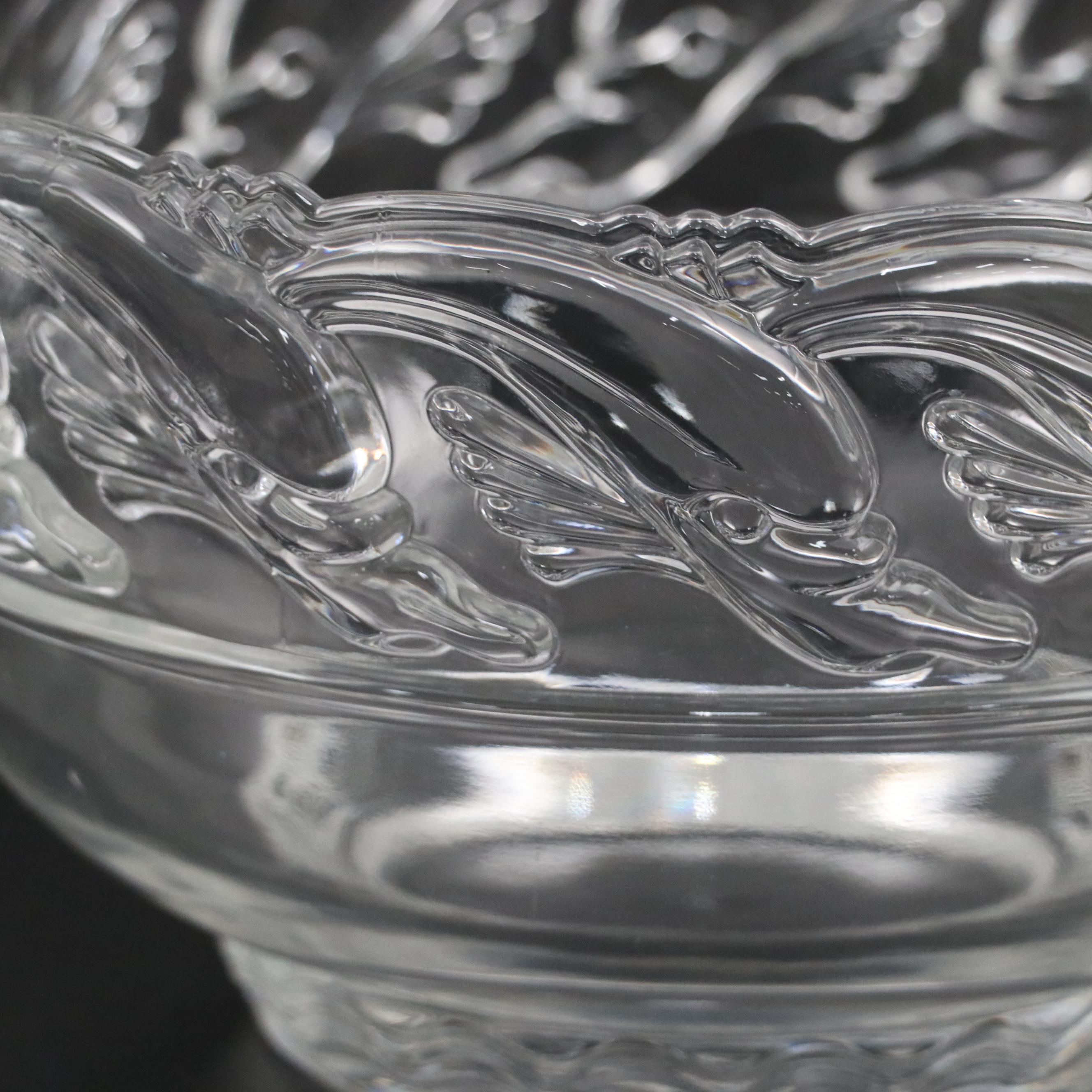 Tiffany & Co. "Dolphin" Round Crystal Bowl