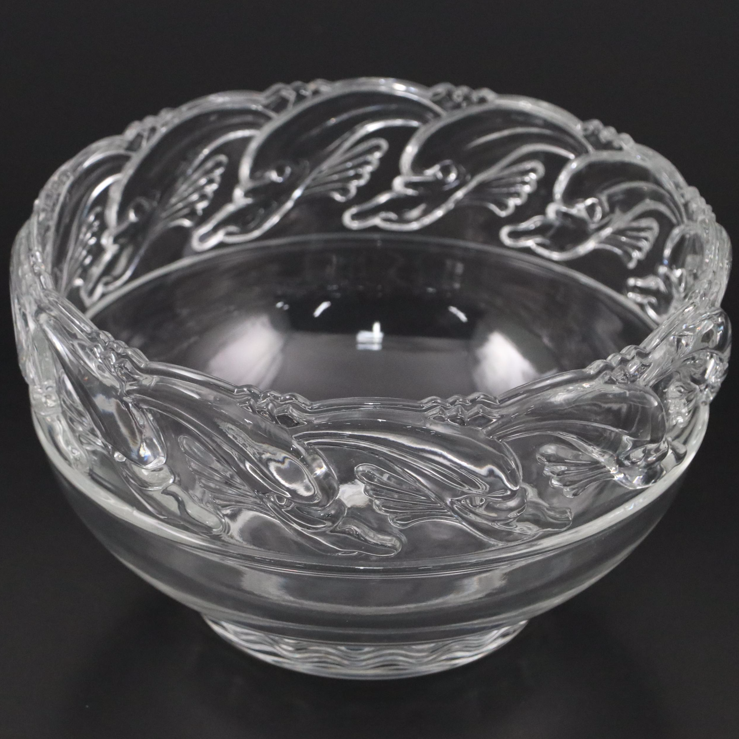 Tiffany & Co. "Dolphin" Round Crystal Bowl