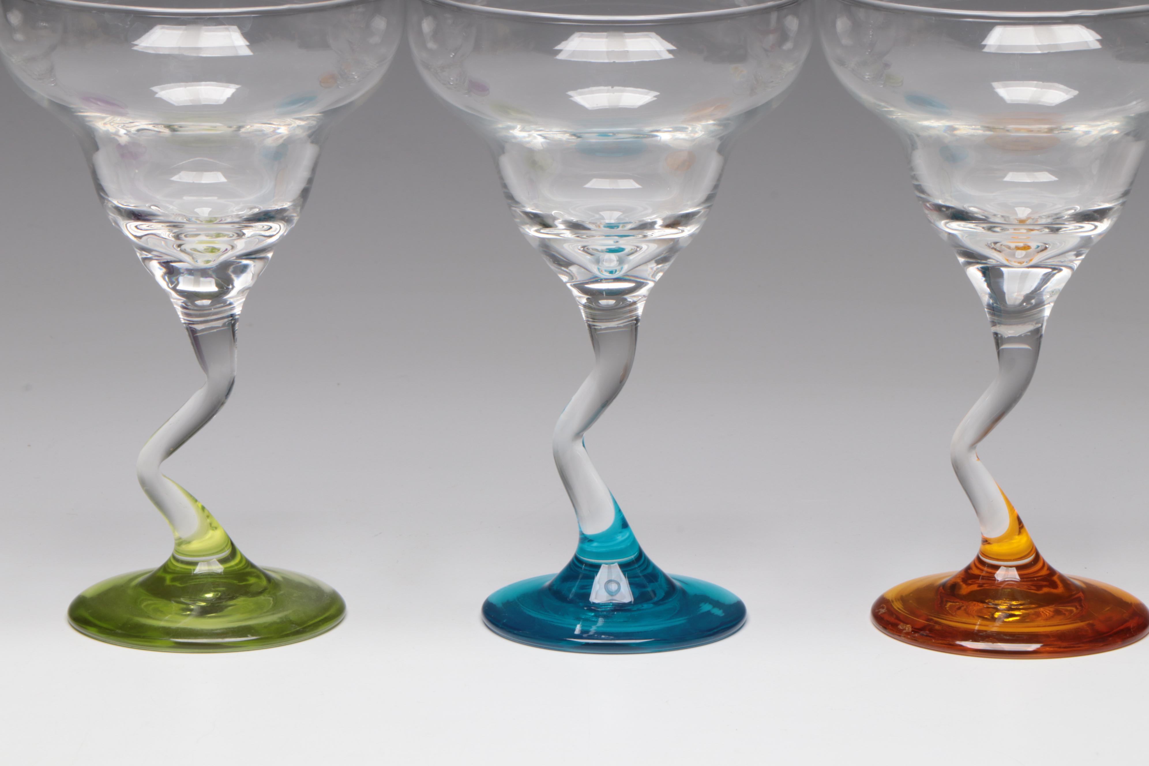 Libbey "Z Stem" Glass Margarita Glasses with Other Glassware and Wine Stoppers