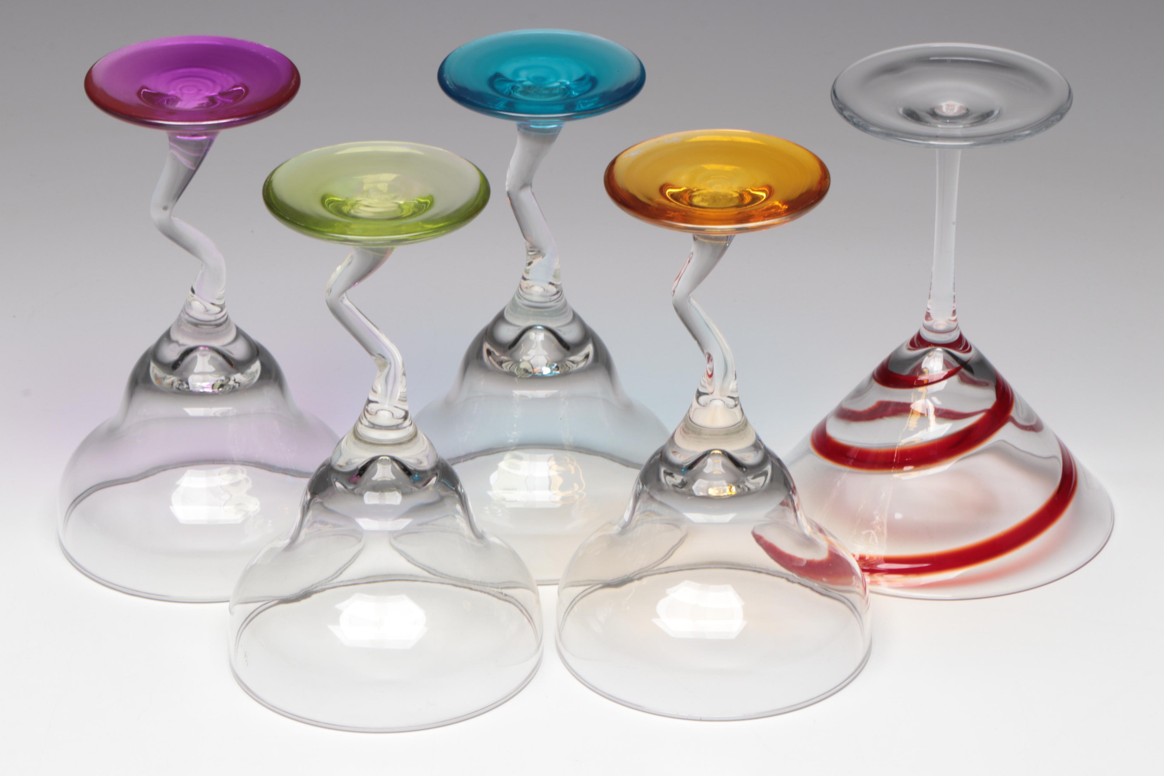 Libbey "Z Stem" Glass Margarita Glasses with Other Glassware and Wine Stoppers