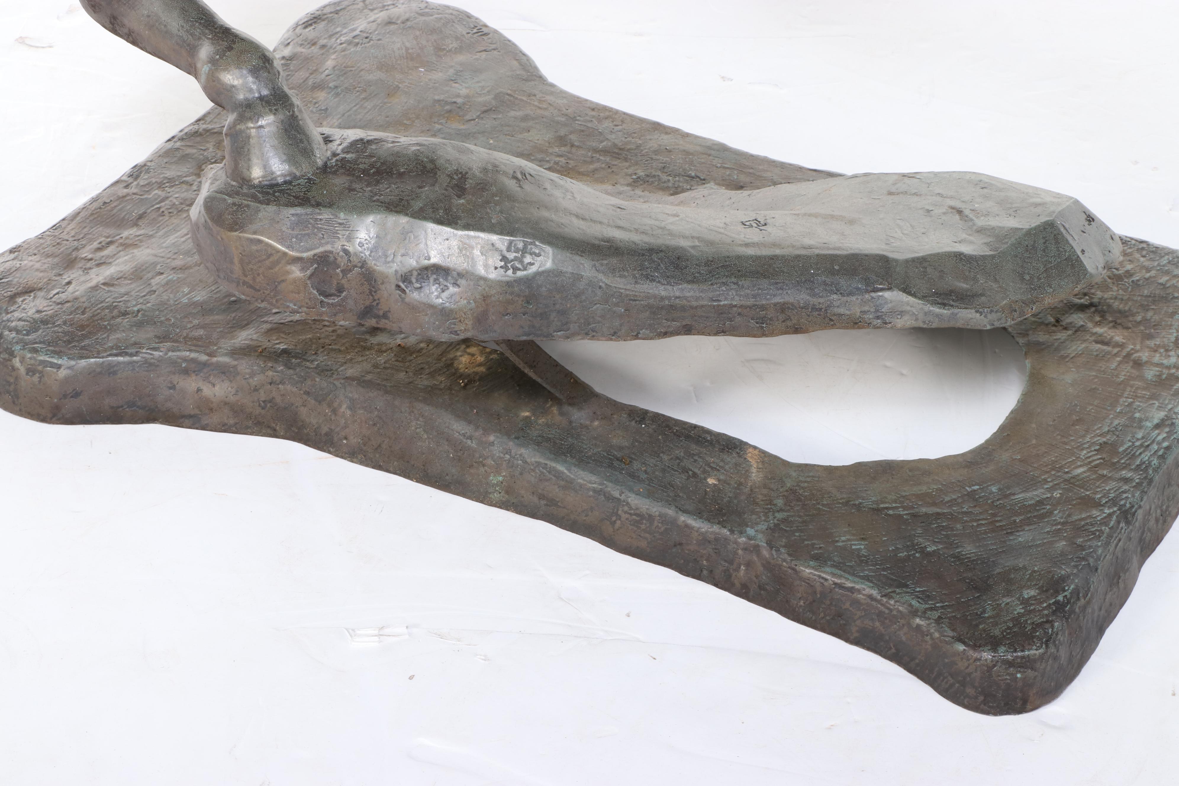Richard J. Miller Copper Sculpture of Bucking Horse
